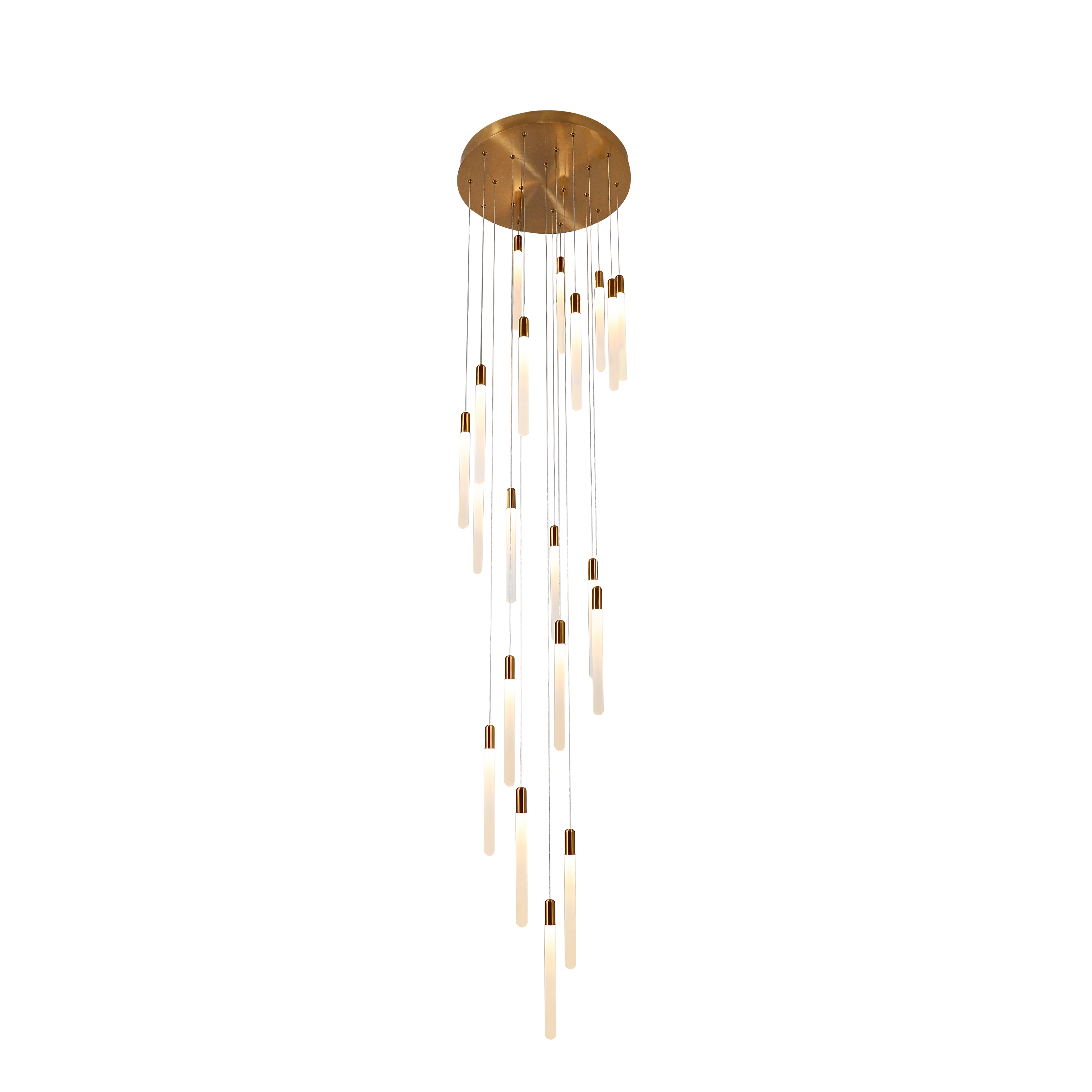 Orenburg 20 Light Brushed Brass Cluster Pendant Chandelier