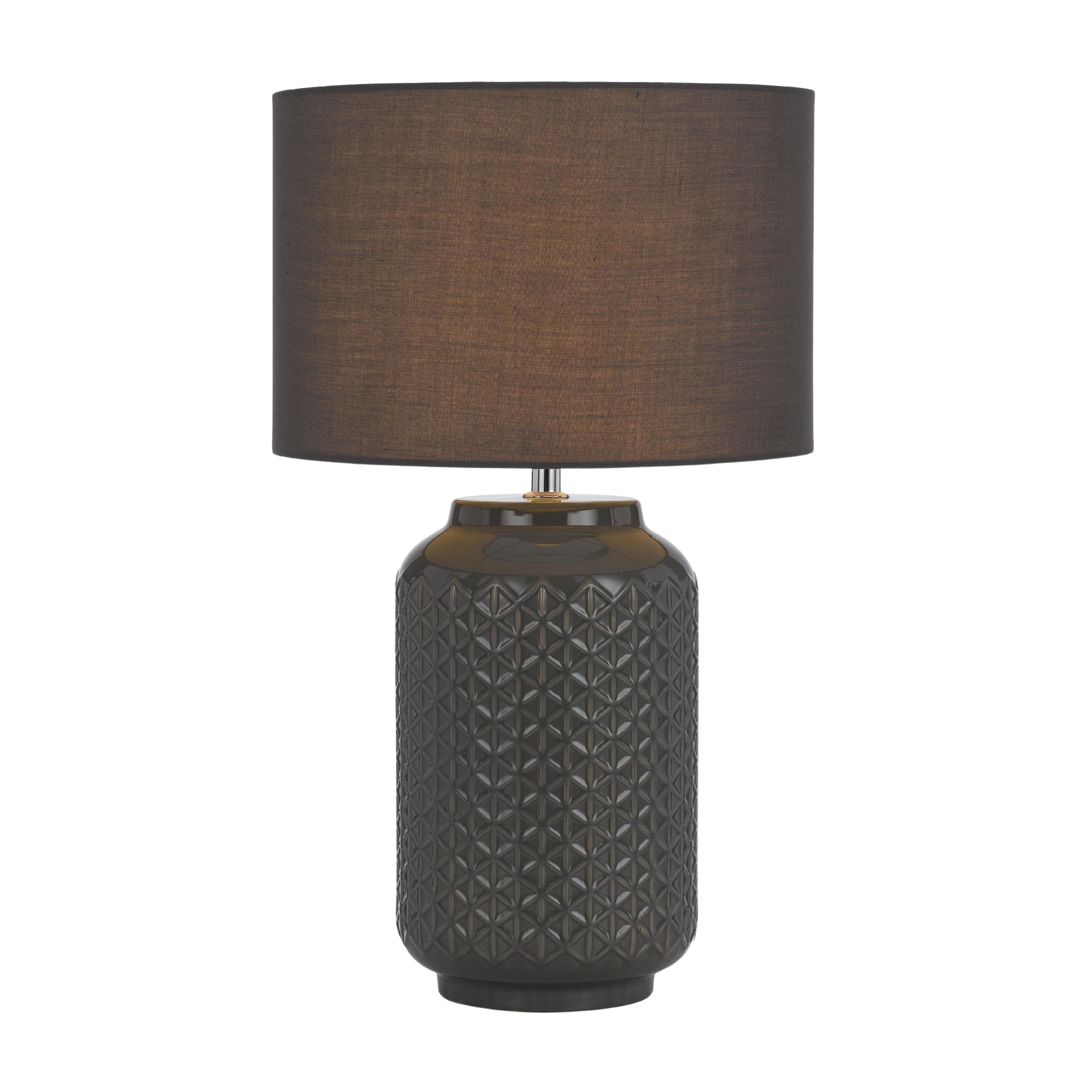 Maposeni Glossy Grey Ceramic Table Lamp