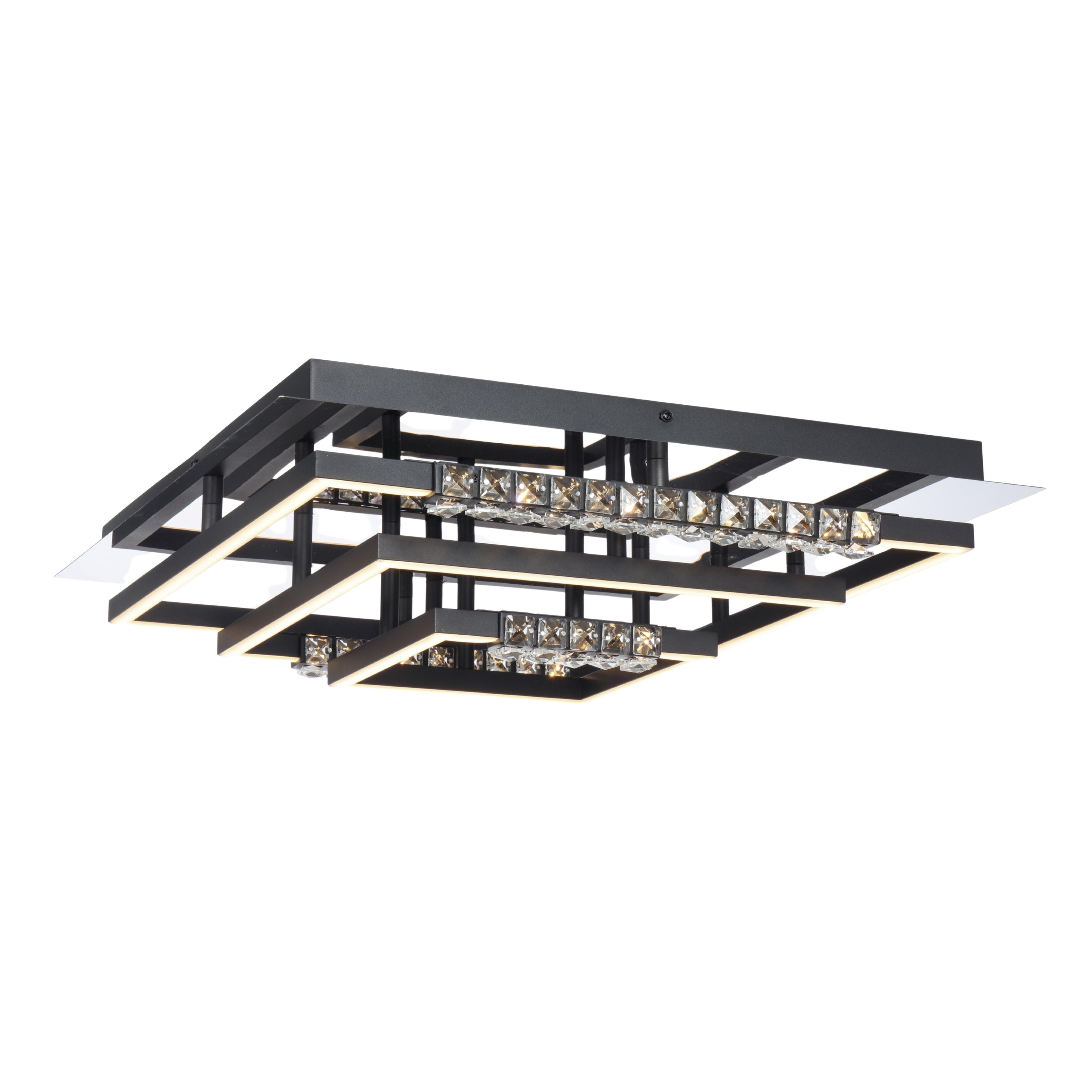 Melzo Three Tiered Black 3CCT LED Square Close to Ceiling Light