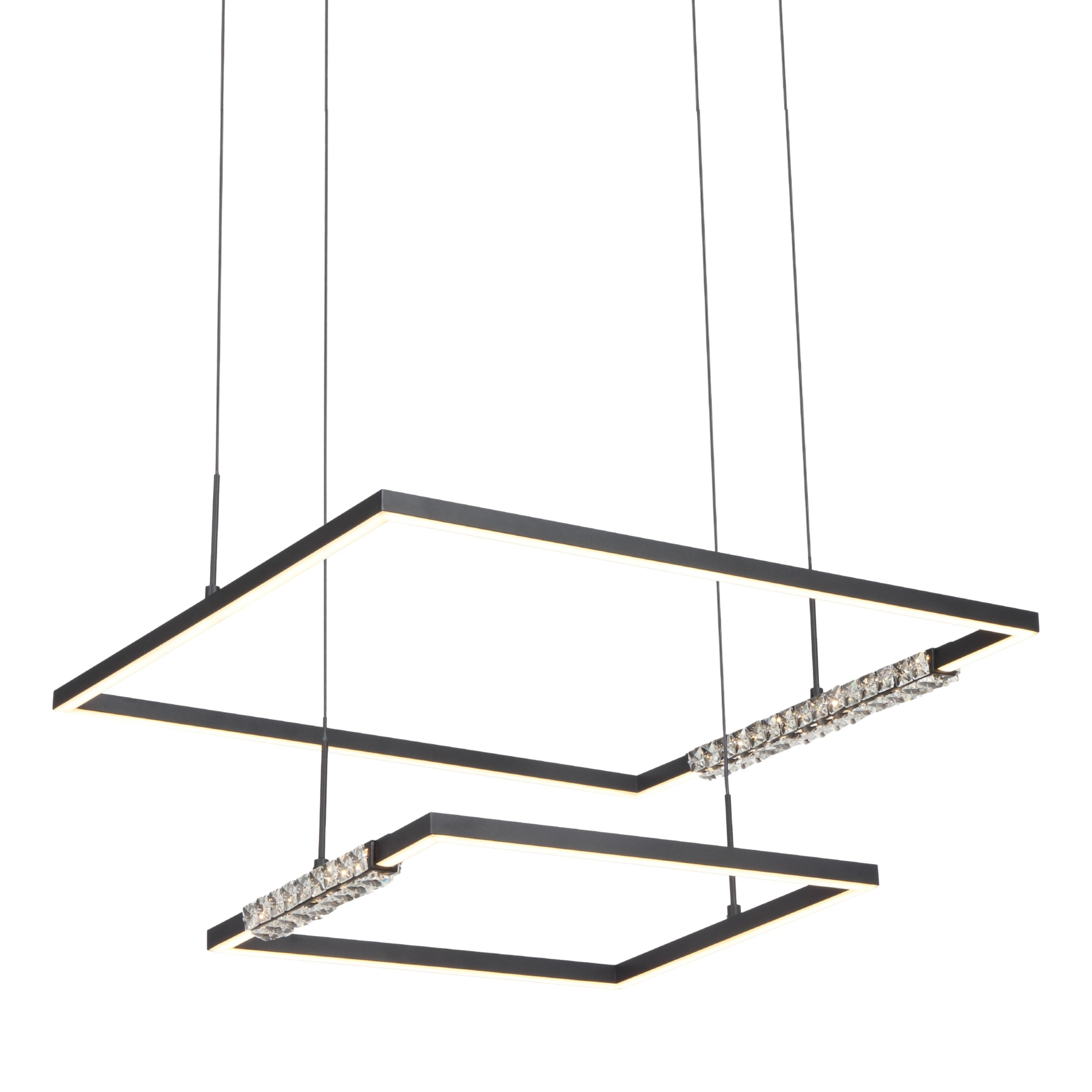 Melzo Two Tiered Black 3CCT LED Square Chandelier