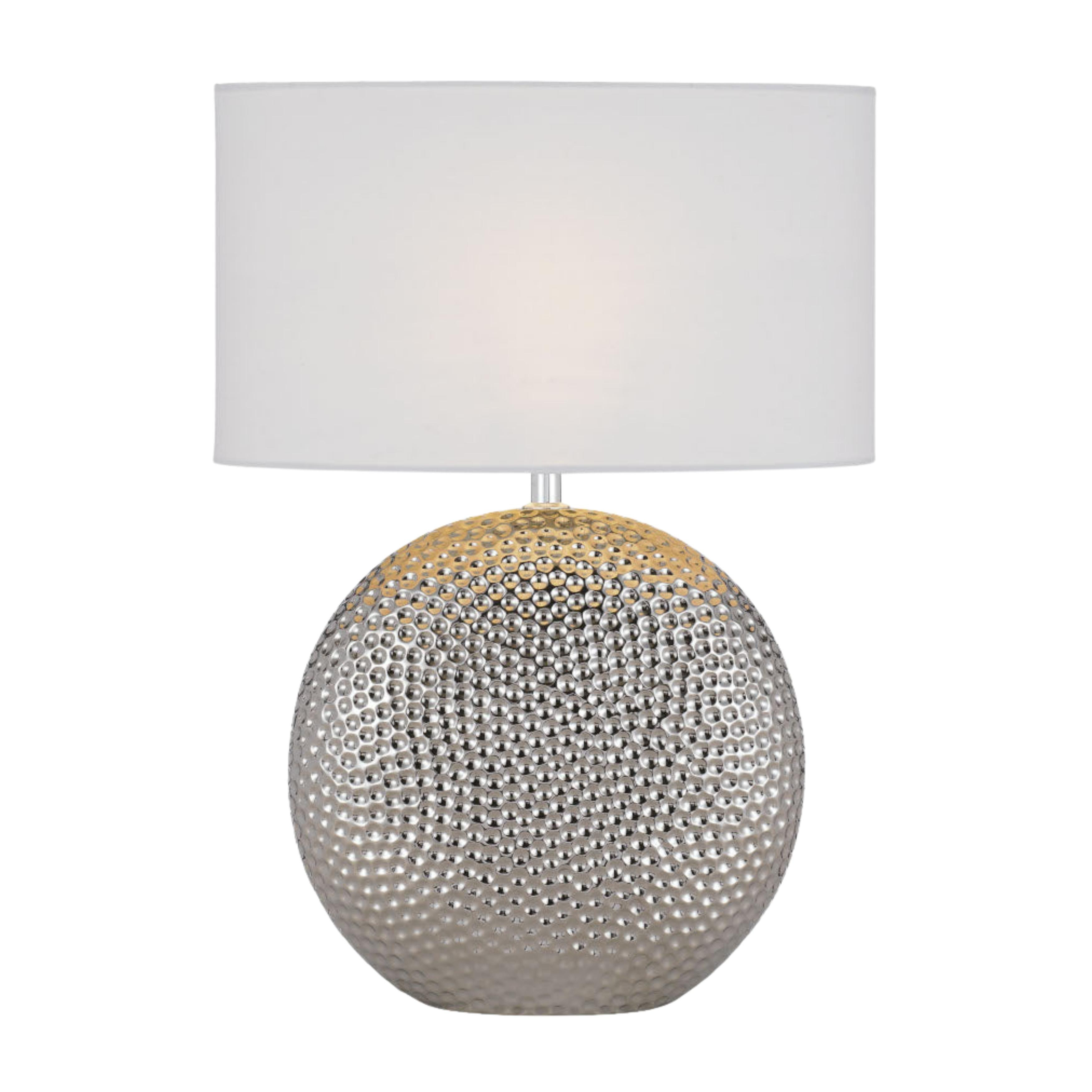 Pisco Gloss Silver Ceramic Table Lamp