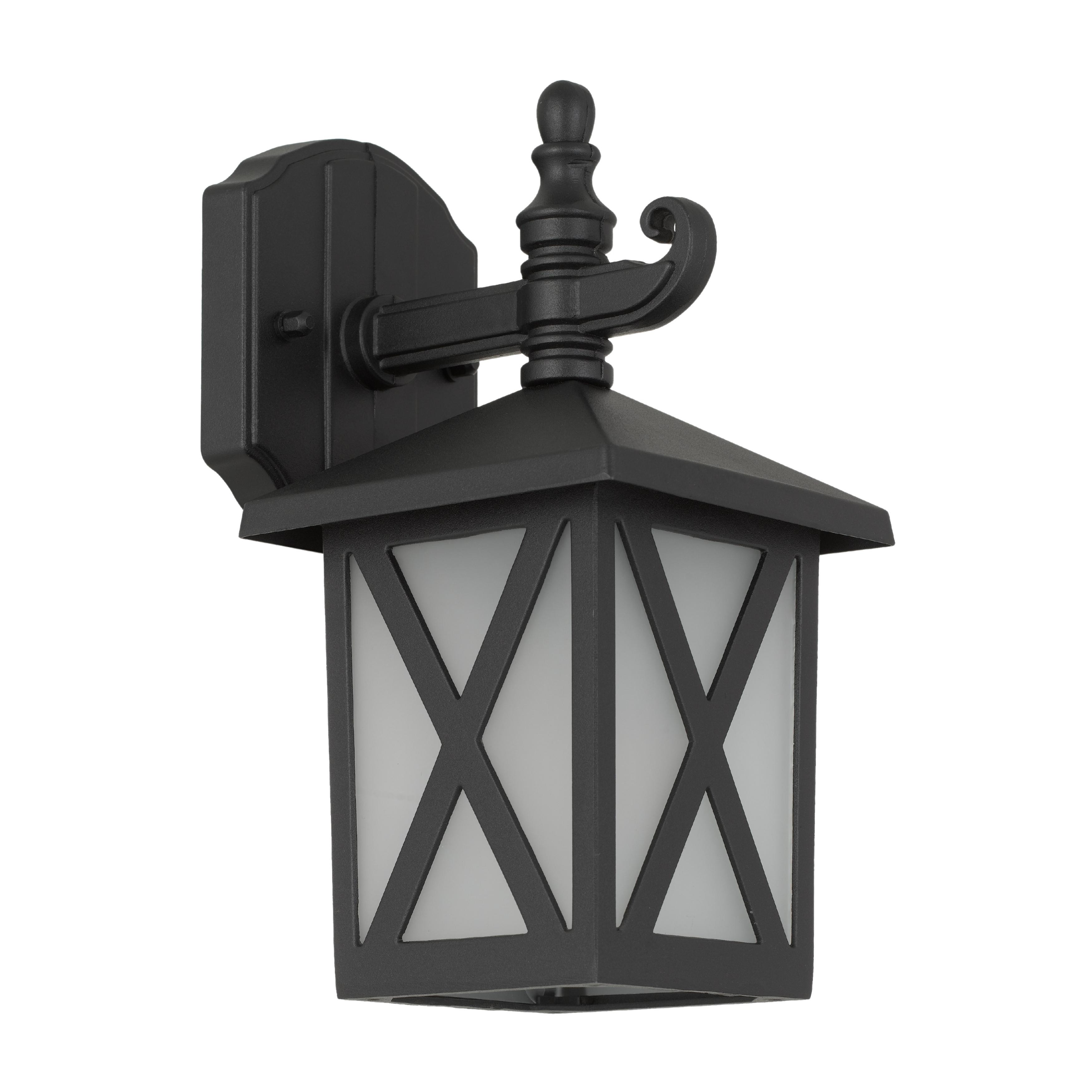 Pudsey Sand Black Outdoor Lantern Wall Light