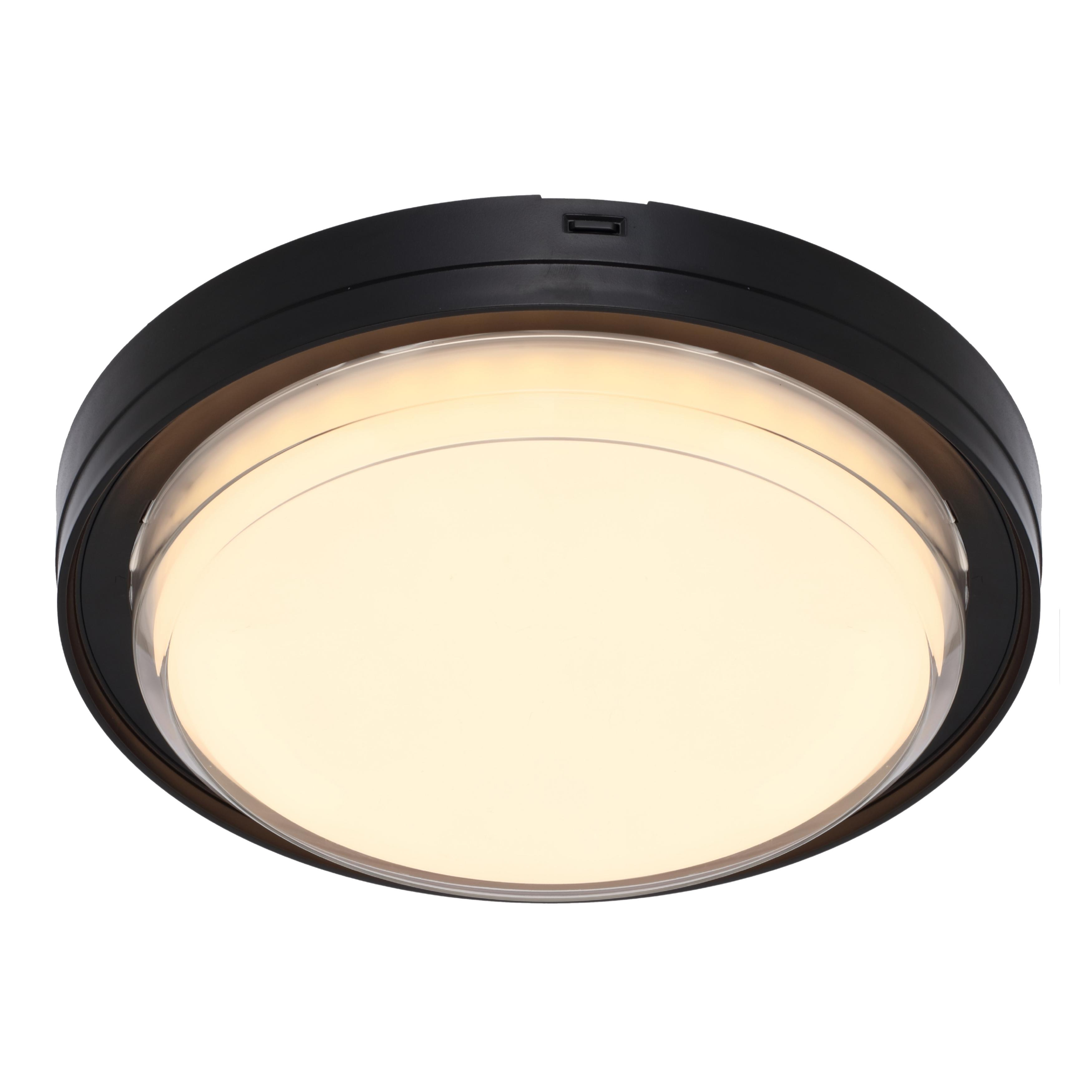Rivas Black Round 3CCT LED Bunker Wall Light