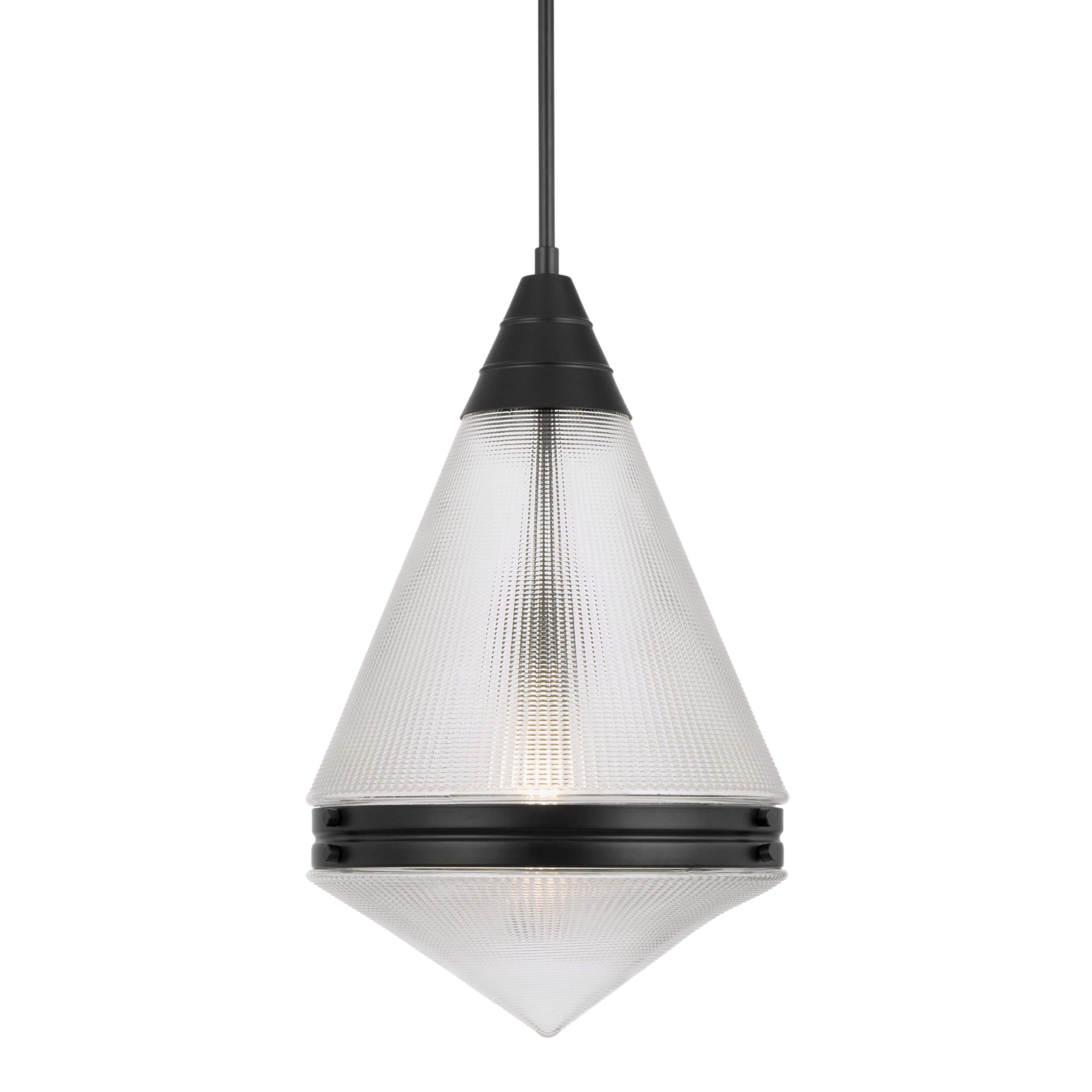 Shilin Matt Black Diamond Glass Pendant Light