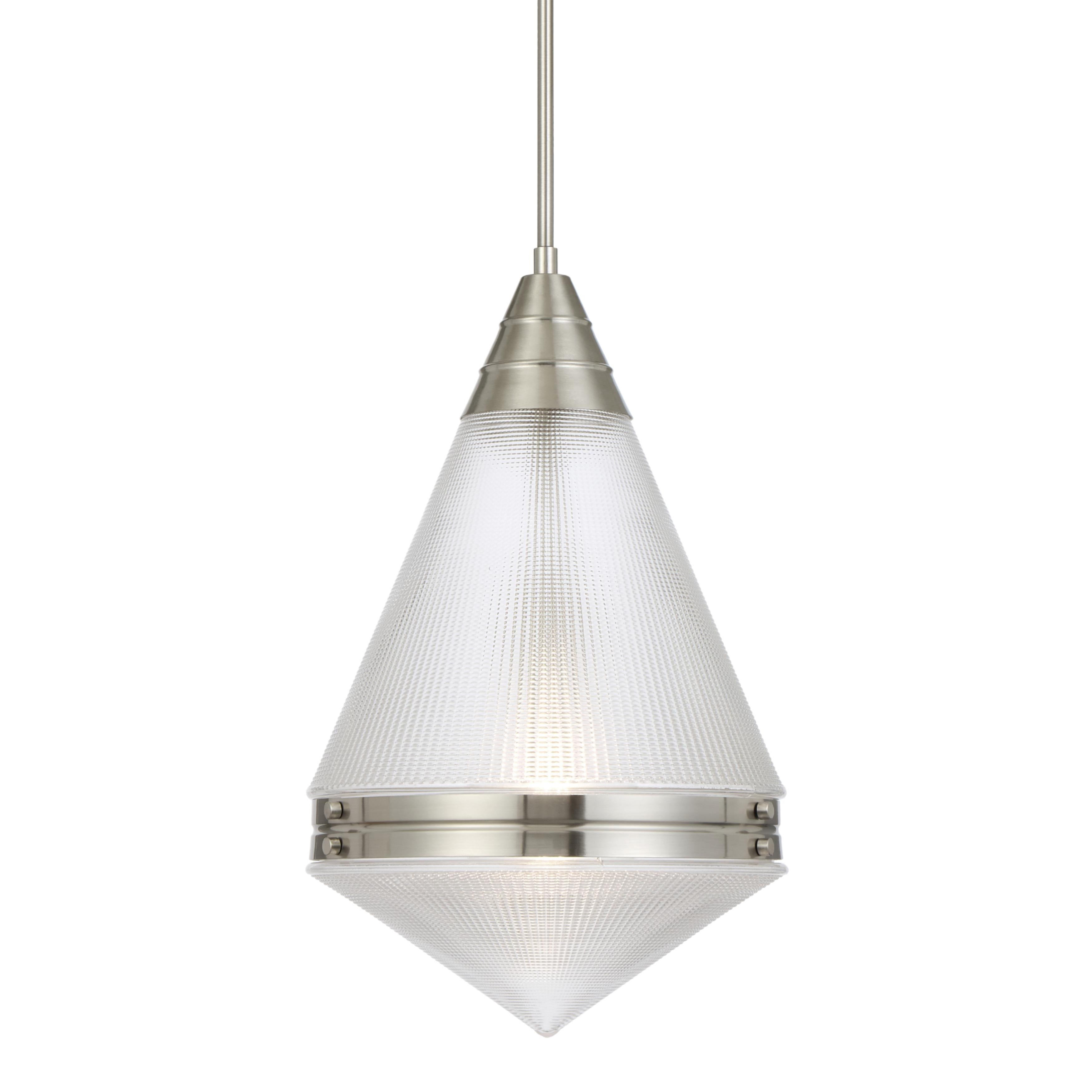 Shilin Matt Nickel Diamond Glass Pendant Light