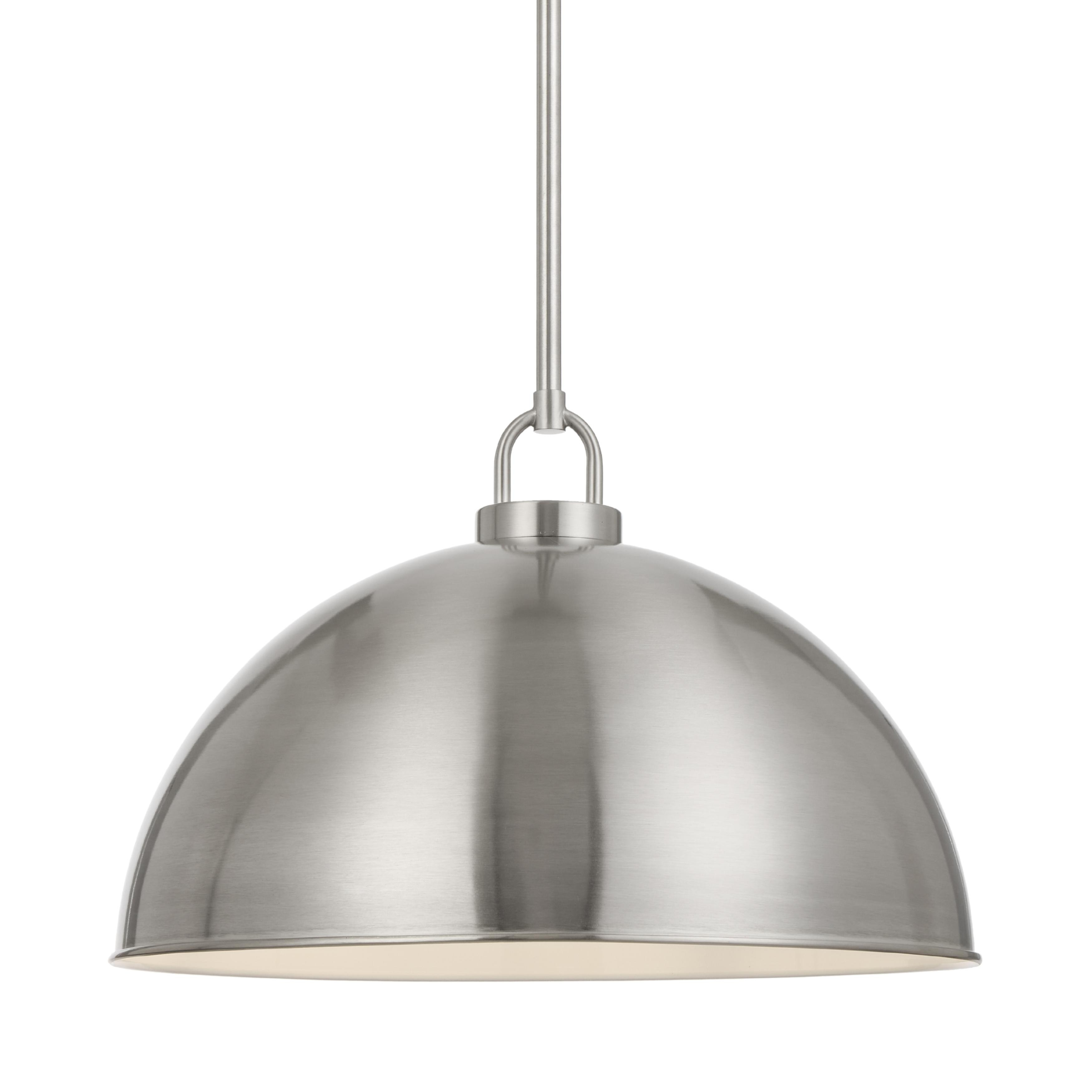Sliven Gloss Nickel Dome Industrial Pendant Light