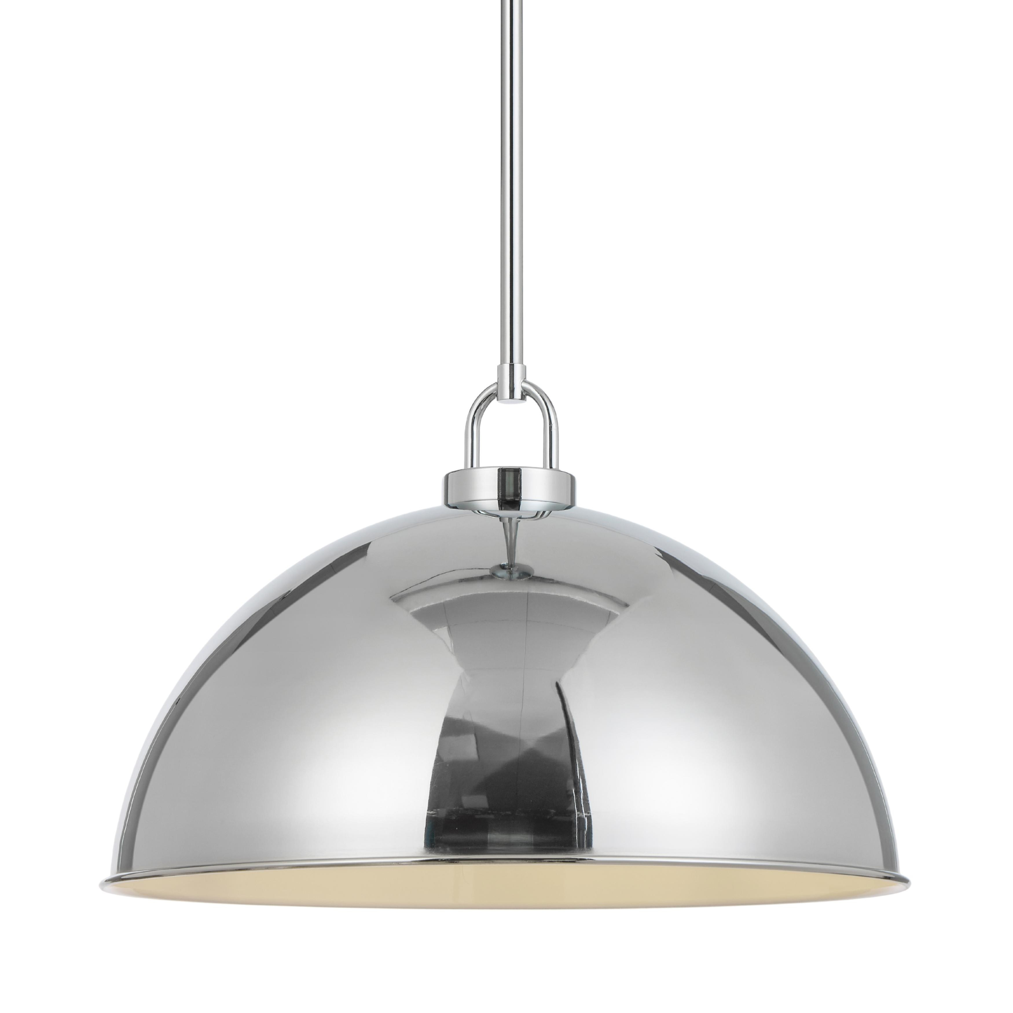 Sliven Metallic Chrome Dome Industrial Pendant Light