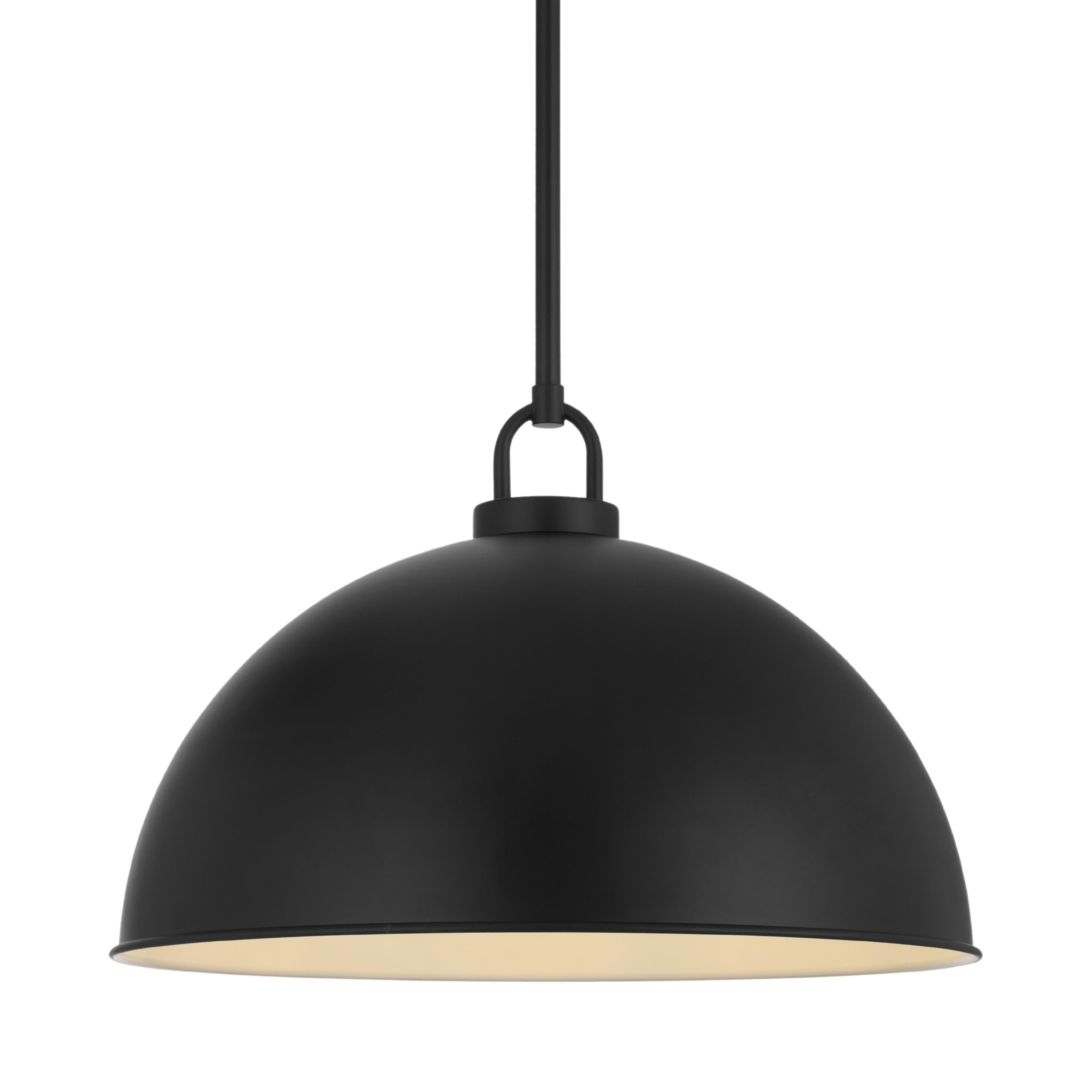Sliven Satin Black Dome Industrial Pendant Light