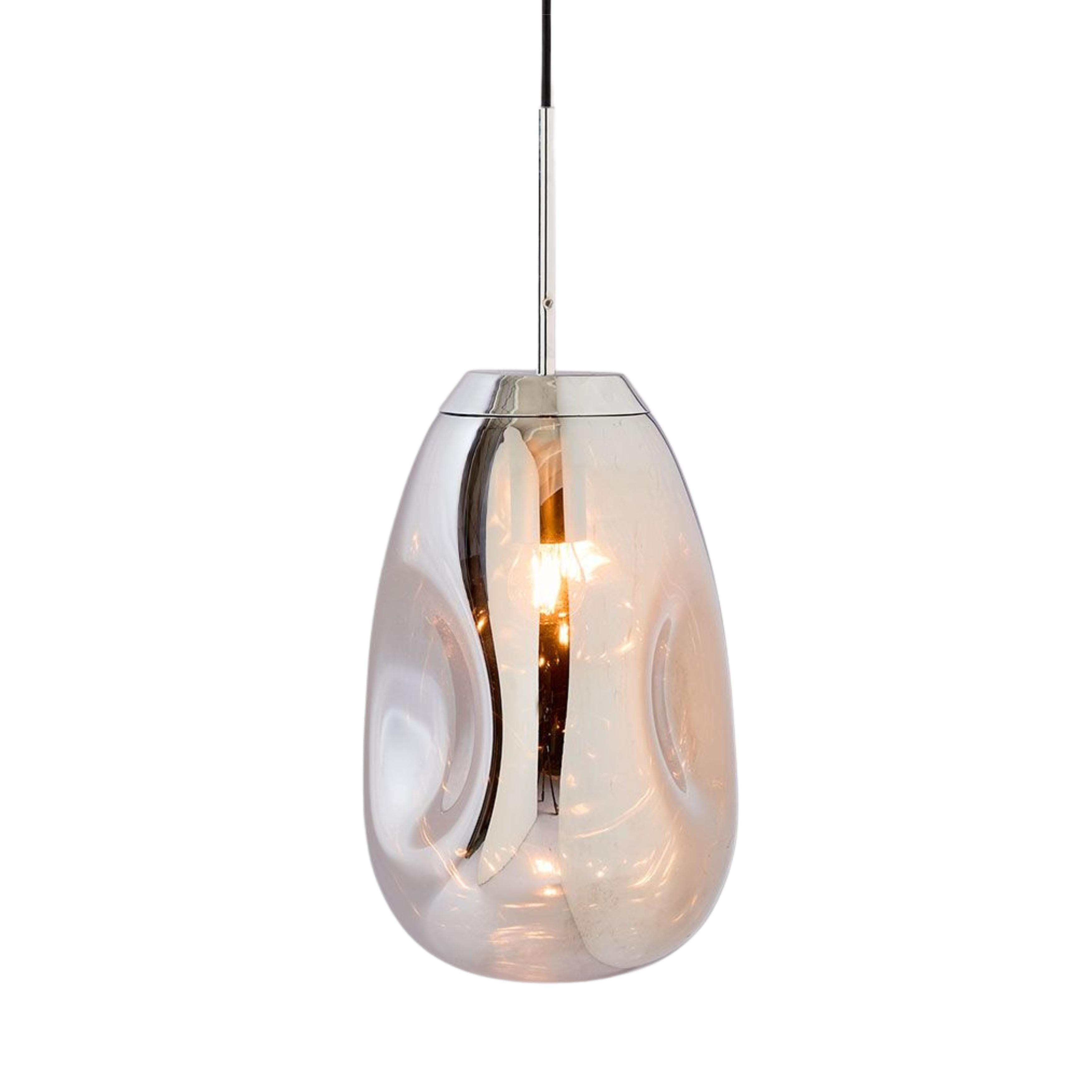 Opelika Chrome Dimpled Glass Pendant Light