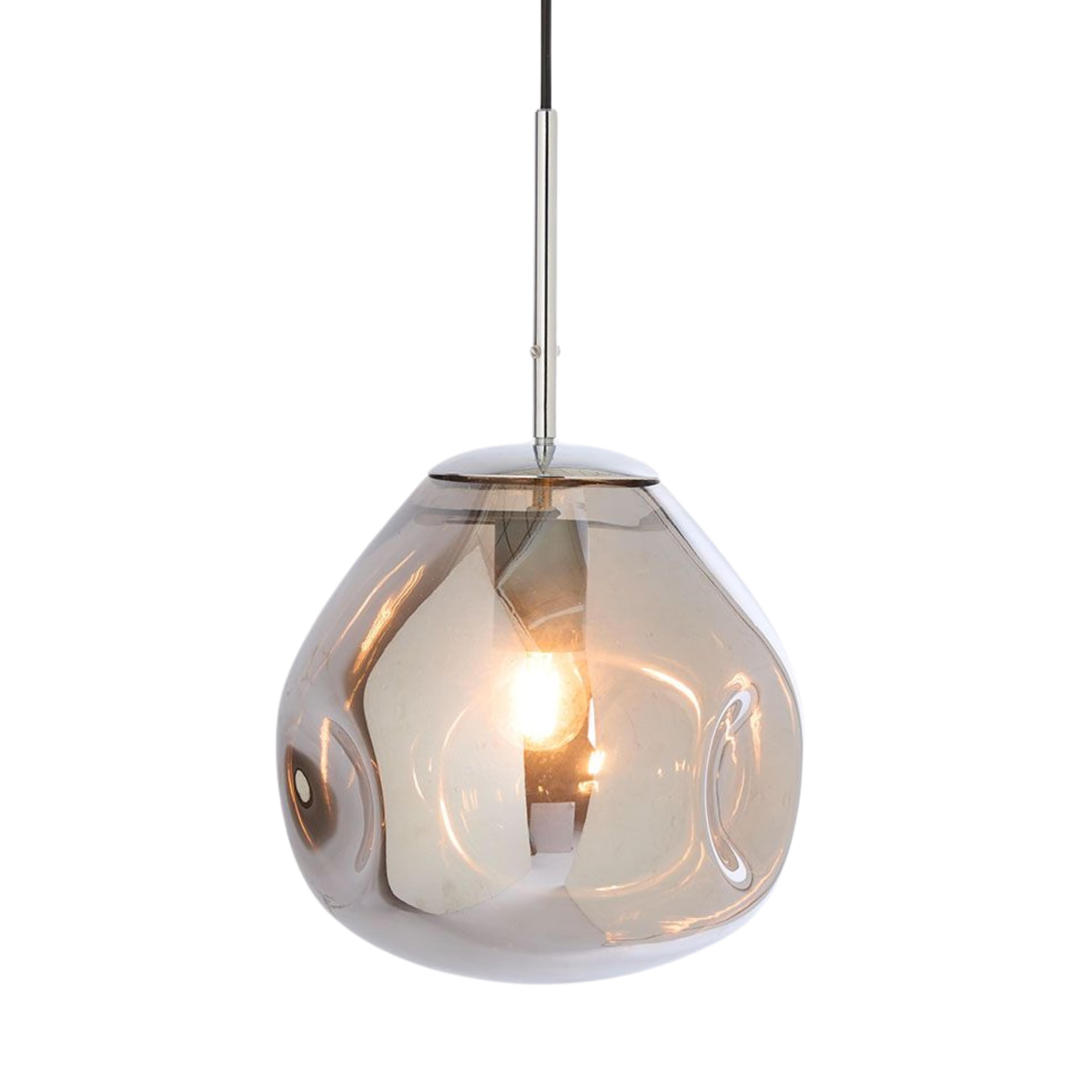 Villamontes Chrome Dimpled Glass Pendant Light