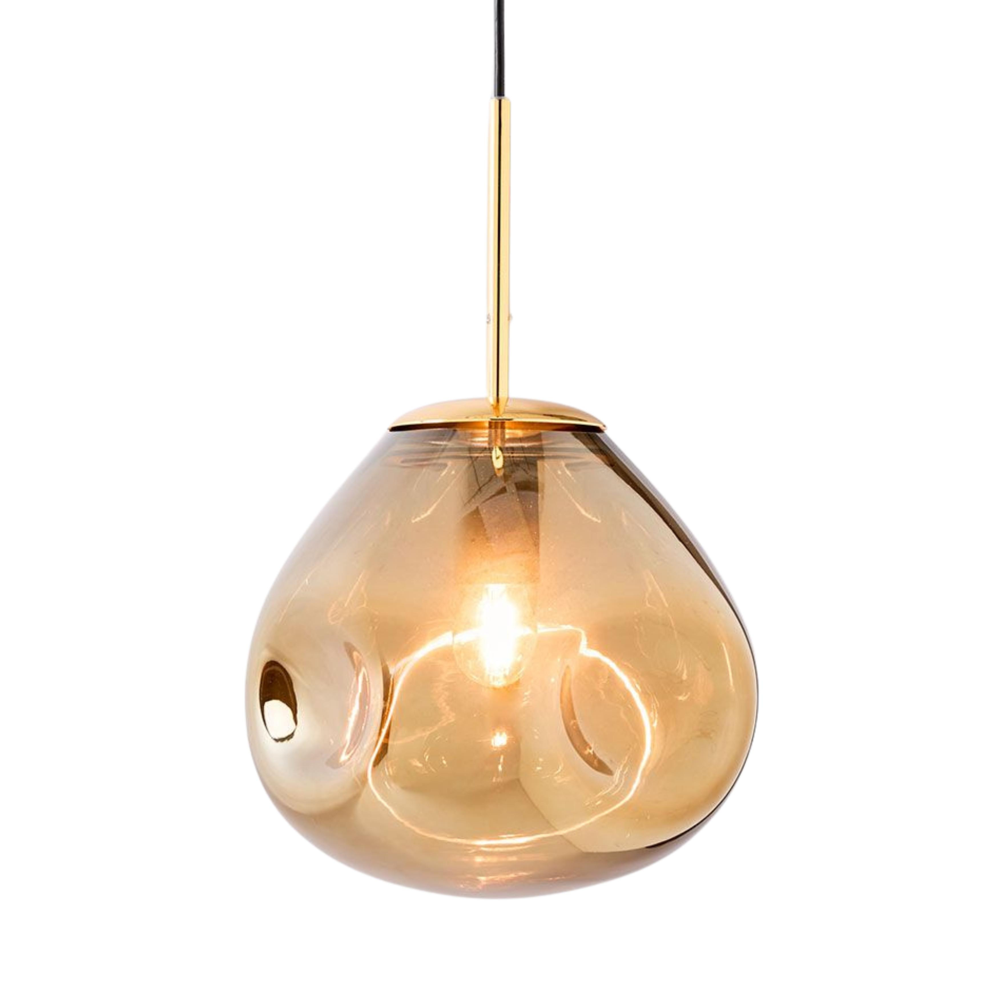 Villamontes Gold Dimpled Glass Pendant Light