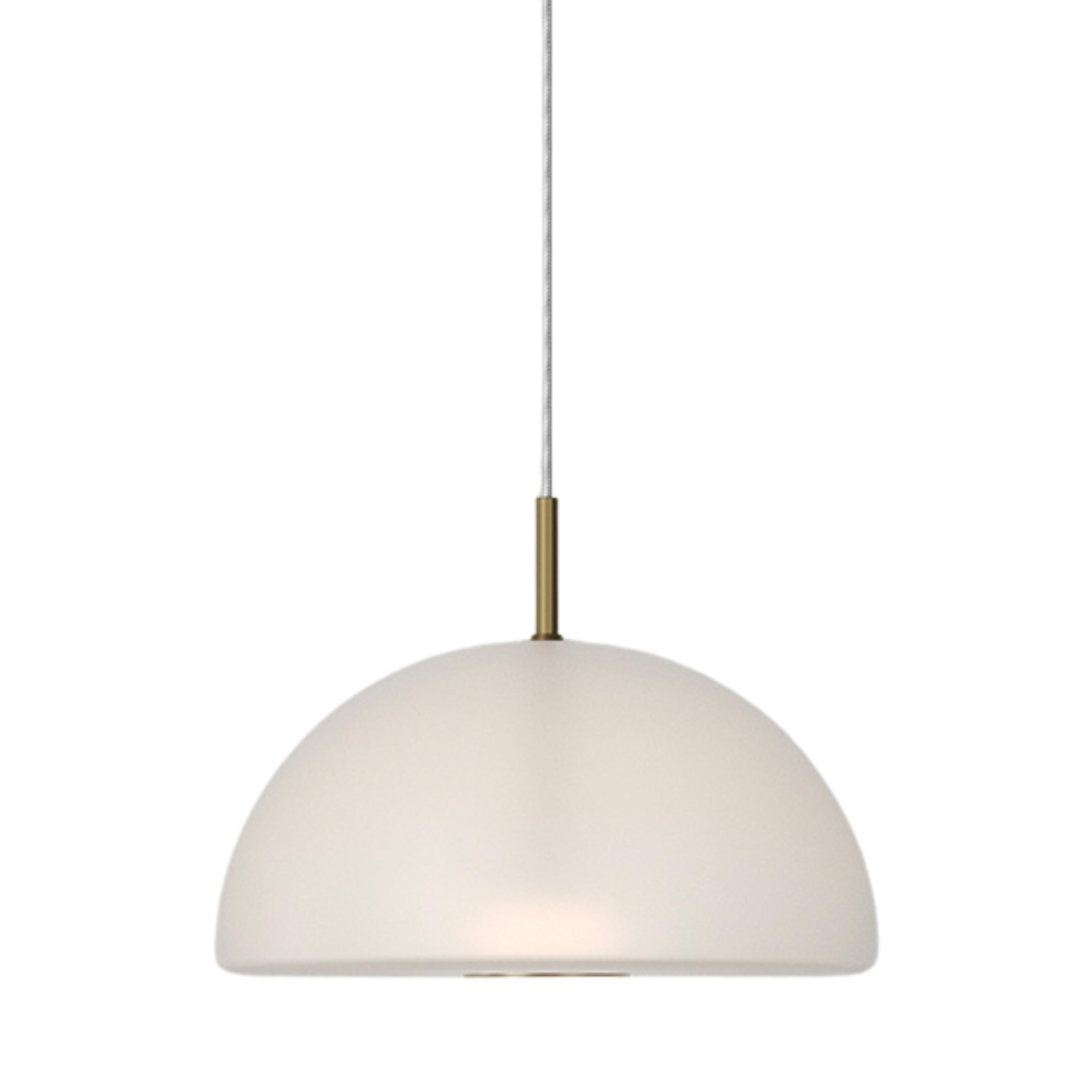 Dome Air Frosted Glass Old Brass Pendant Light