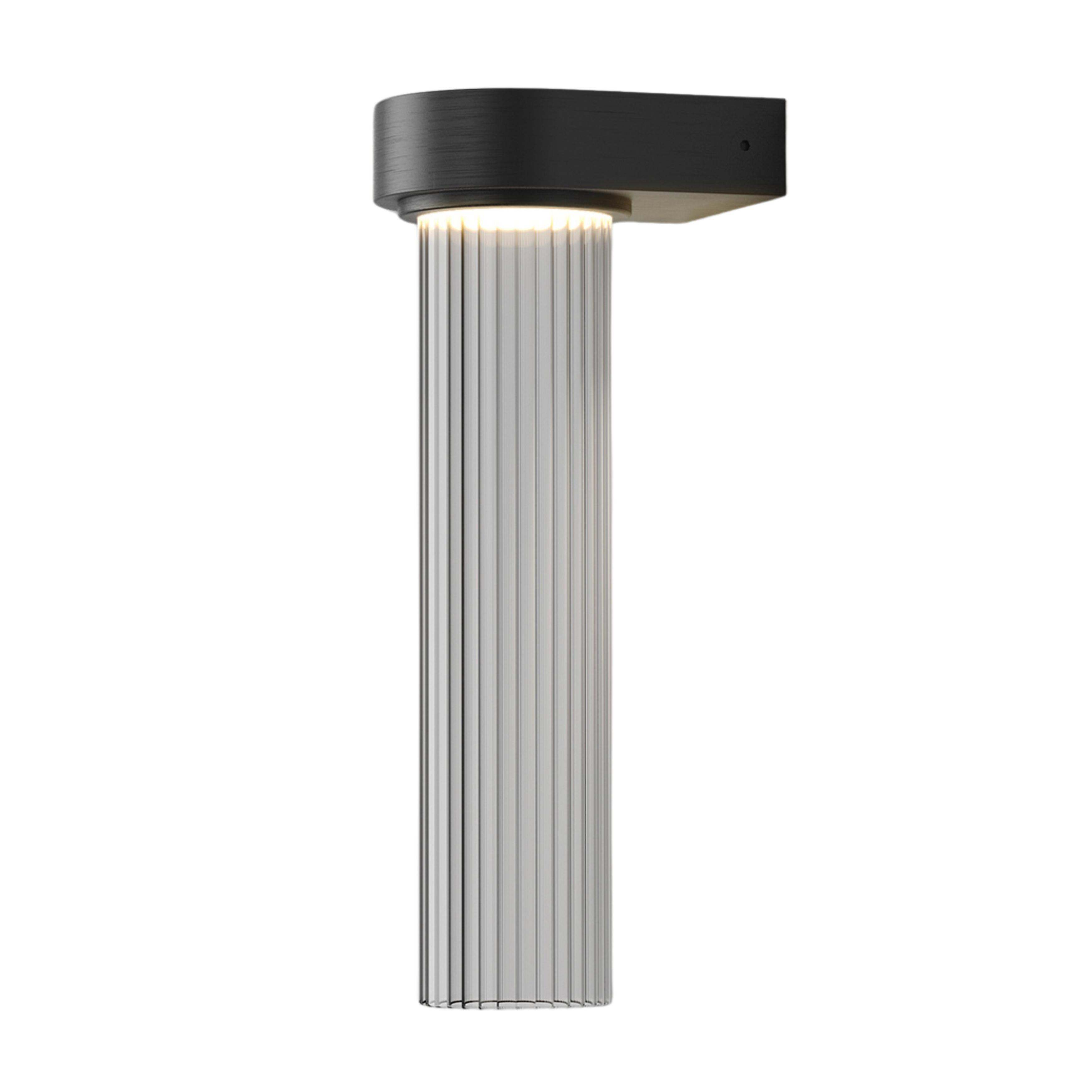 Edge Clear Ribbed Glass Iron Wall Light
