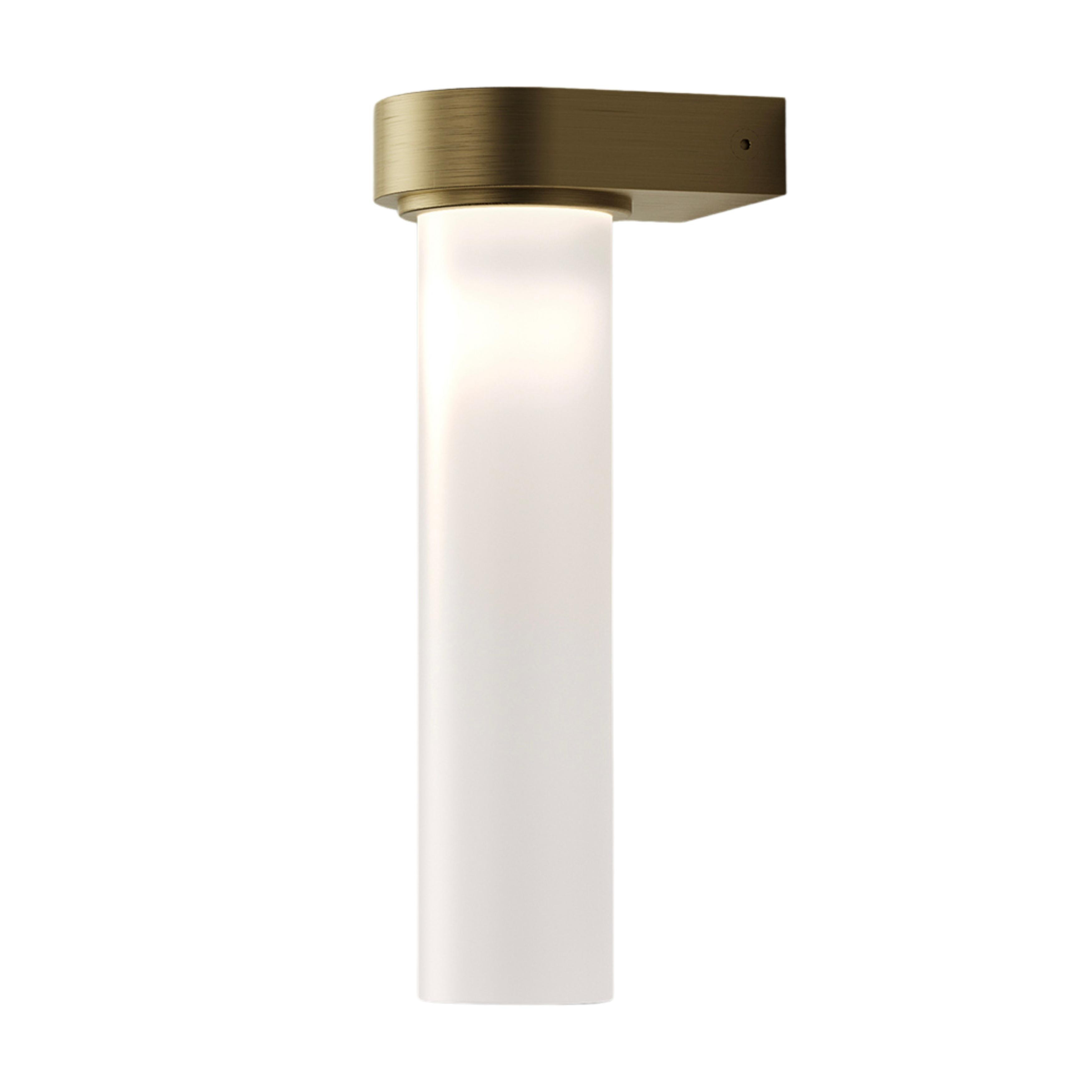 Edge Frosted Smooth Glass Old Brass Wall Light