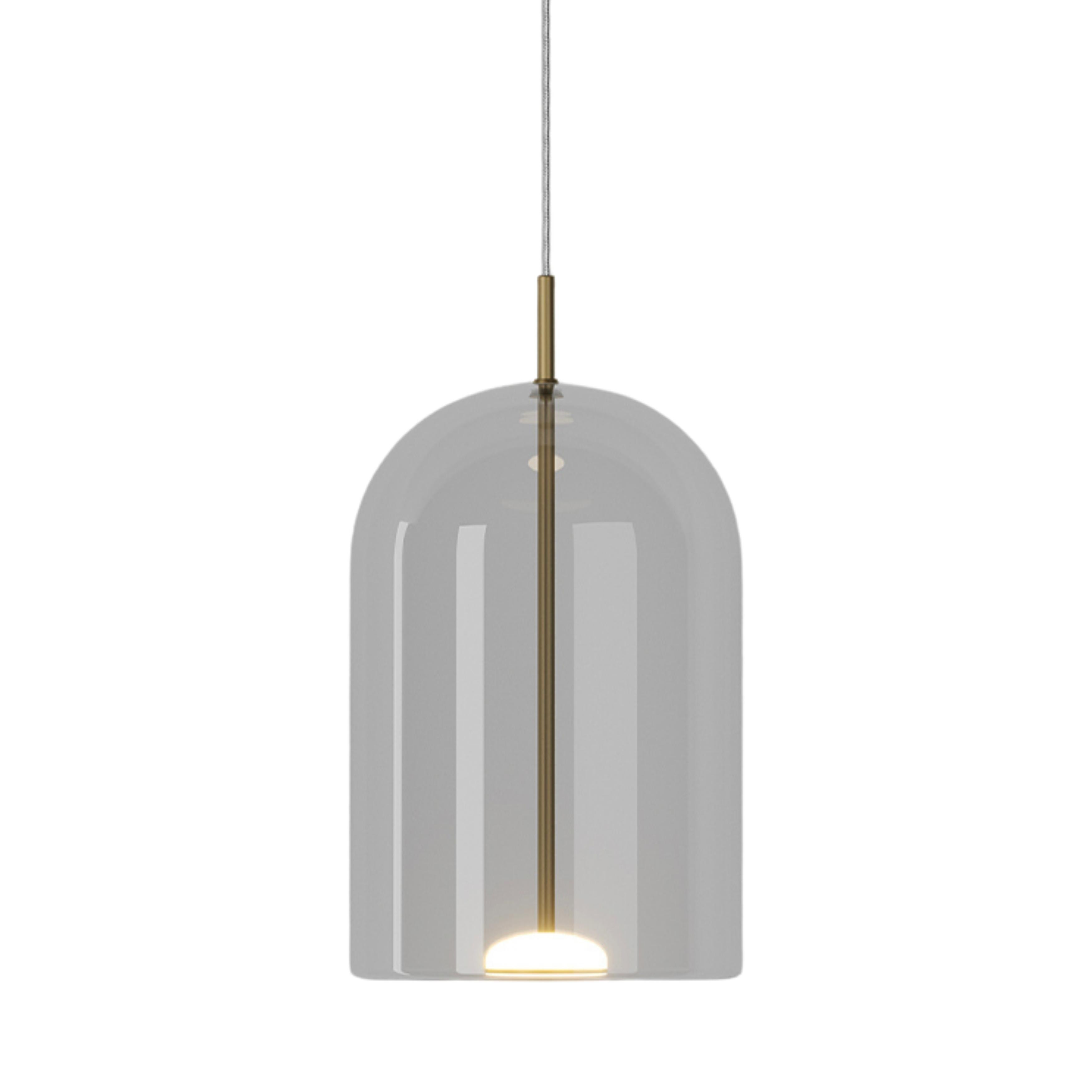 Elong Air Clear Glass Old Brass Pendant Light