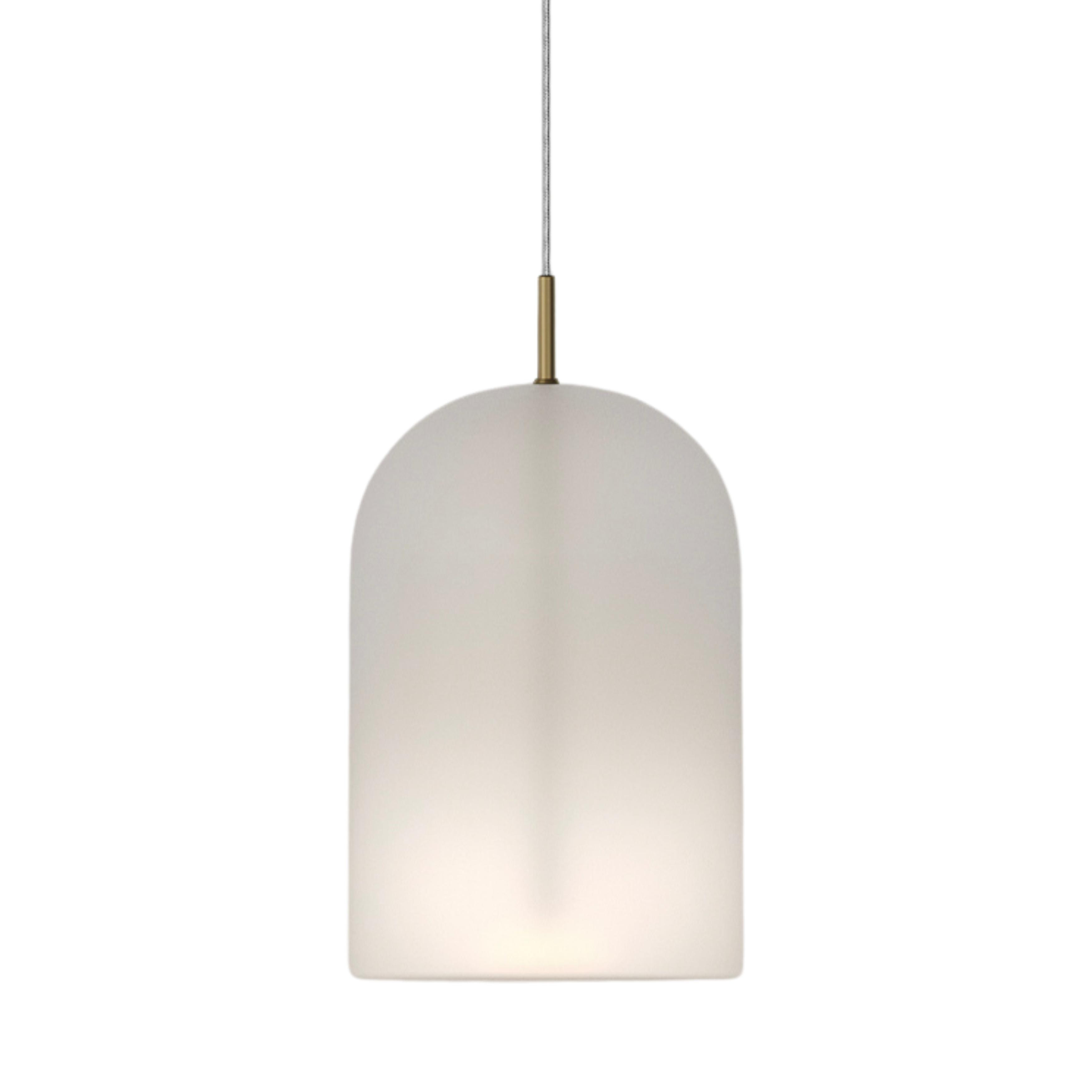 Elong Air Frosted Glass Old Brass Pendant Light