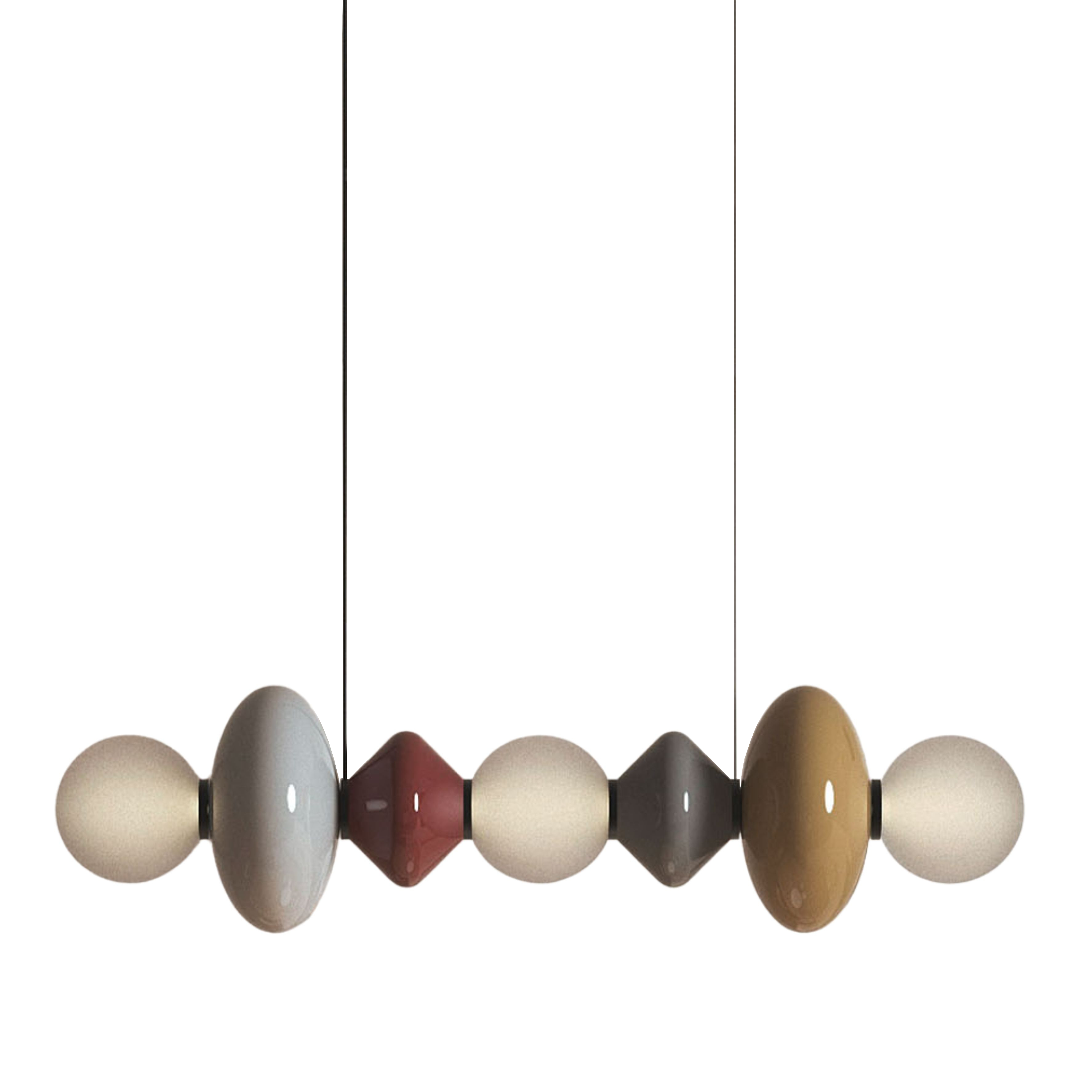 Mapi Multicoloured Horizontal Pendant Light - Blue/Brown