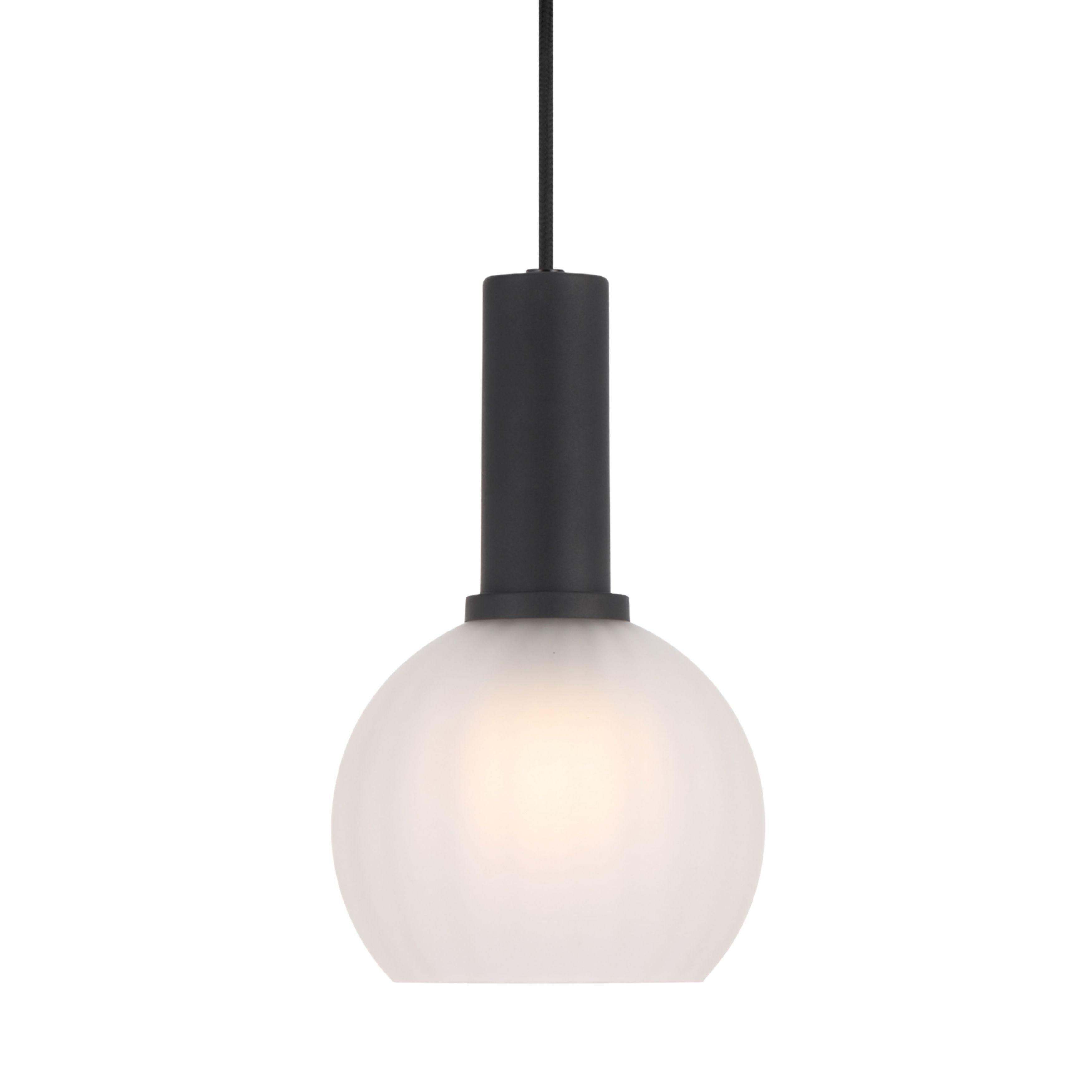Aosta Dome-Shaped Frosted Black Pendant