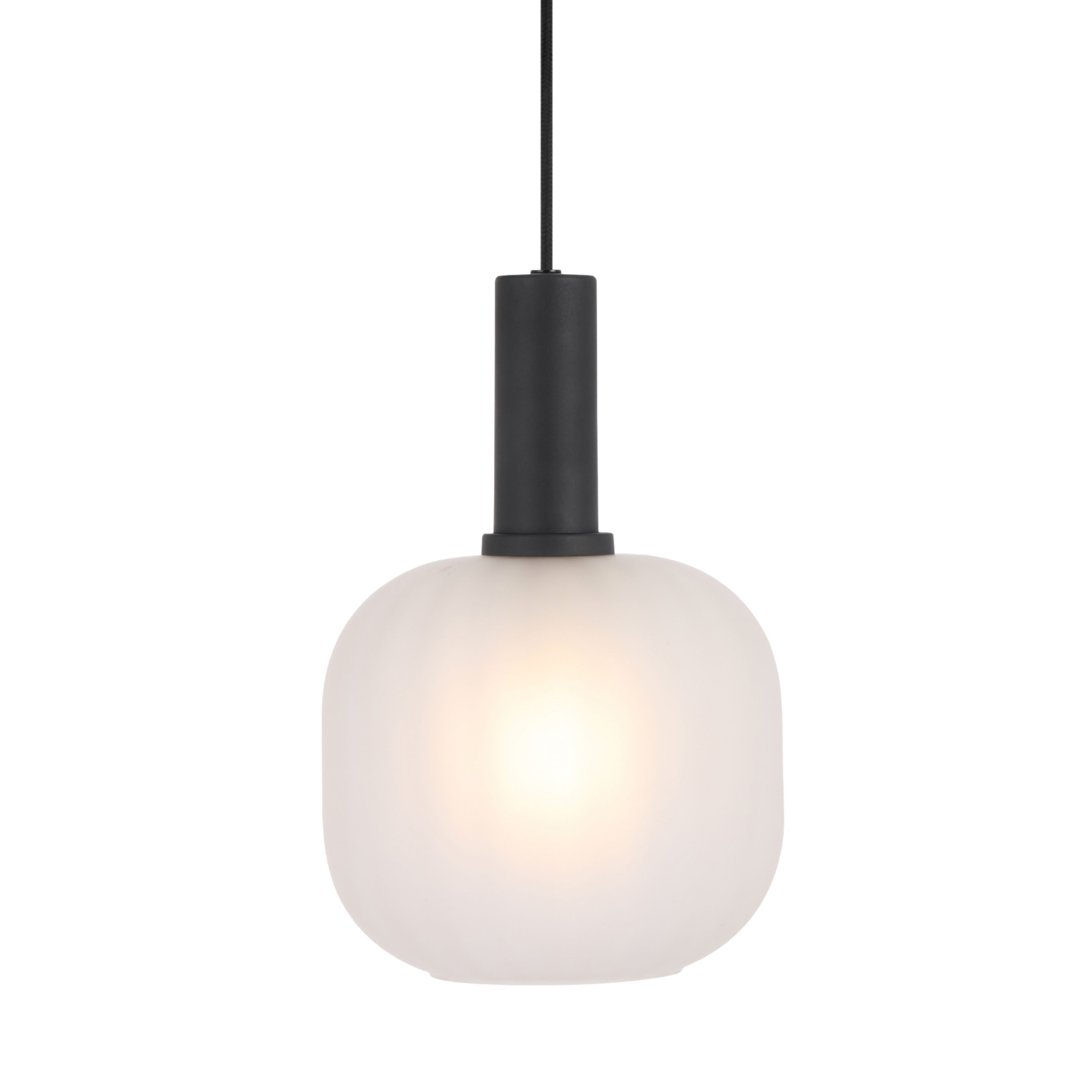 Aosta Rounded Square Frosted Glass Black Pendant