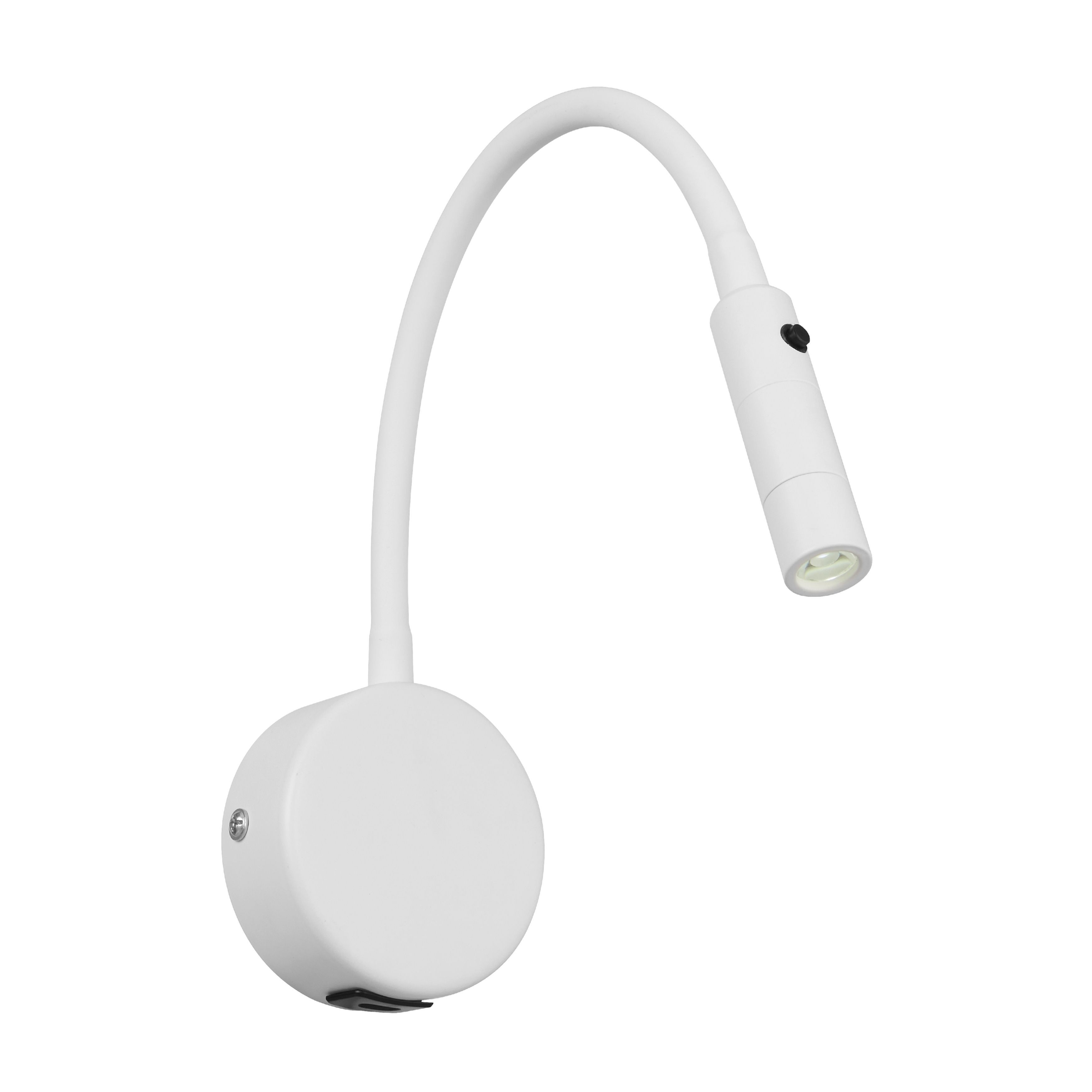 Arras Matt White Flexible Bedside Wall Light with USB Port