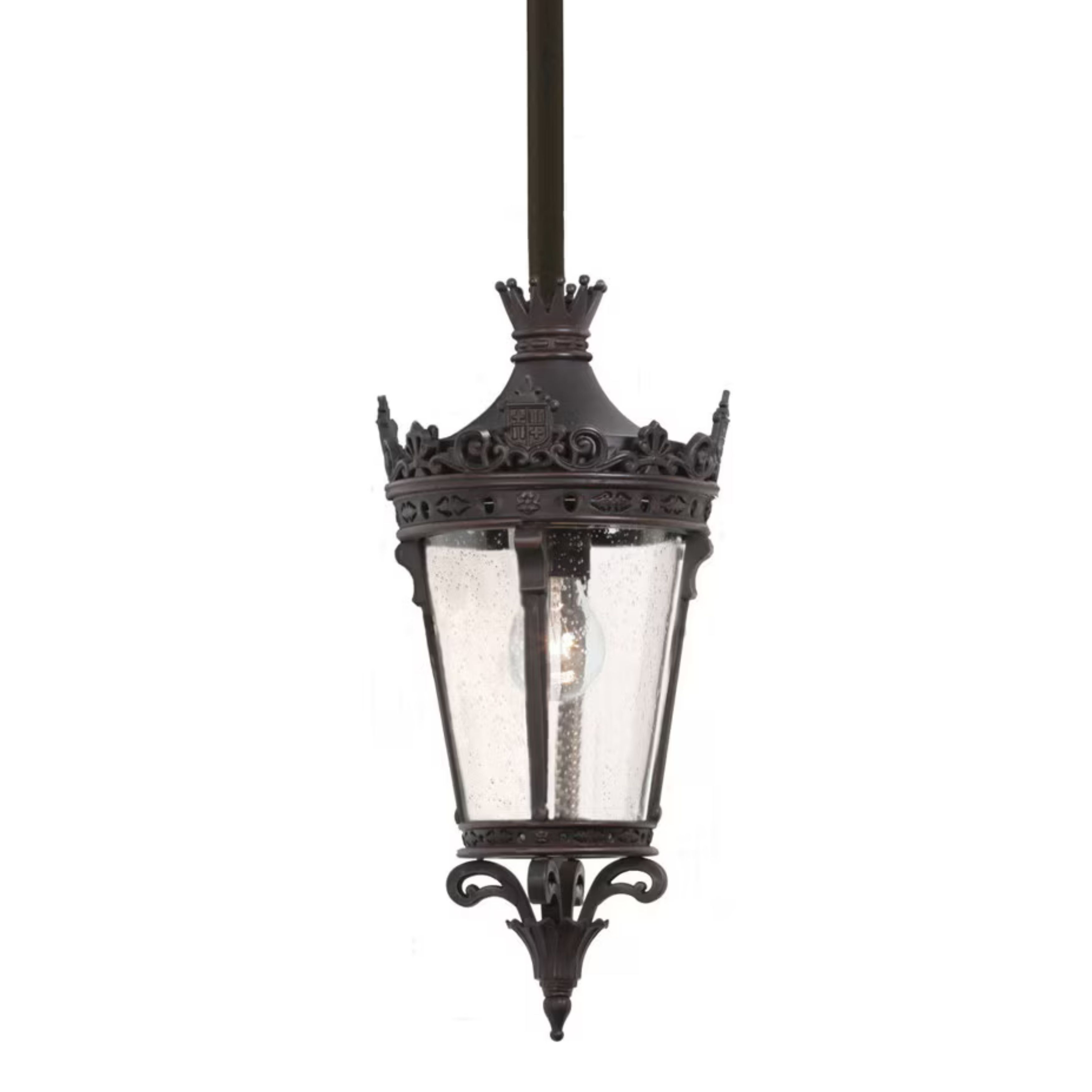Crown Antique Bronze Rod Pendant Light
