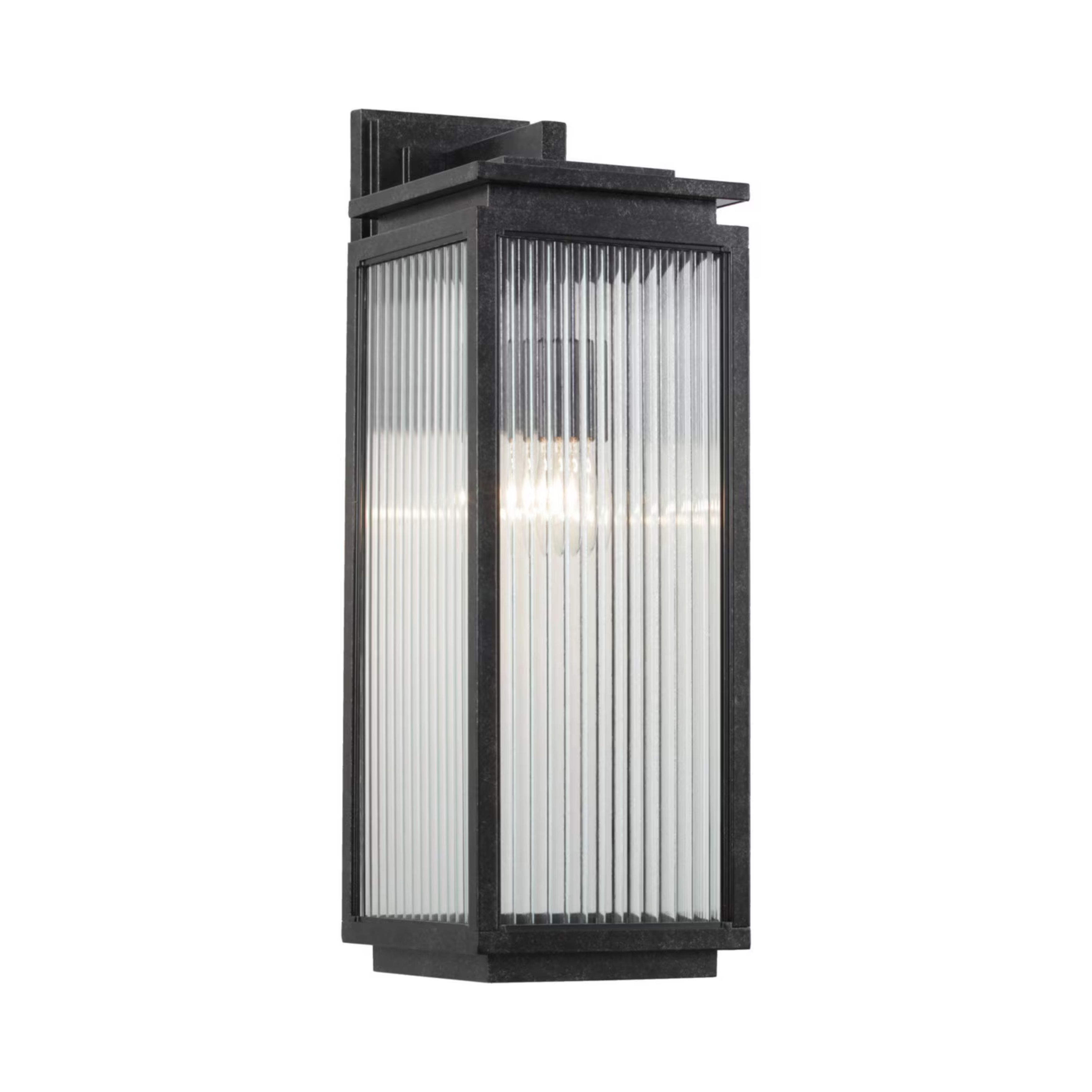 Boulevard Antique Black Ribbed Glass Wall Light