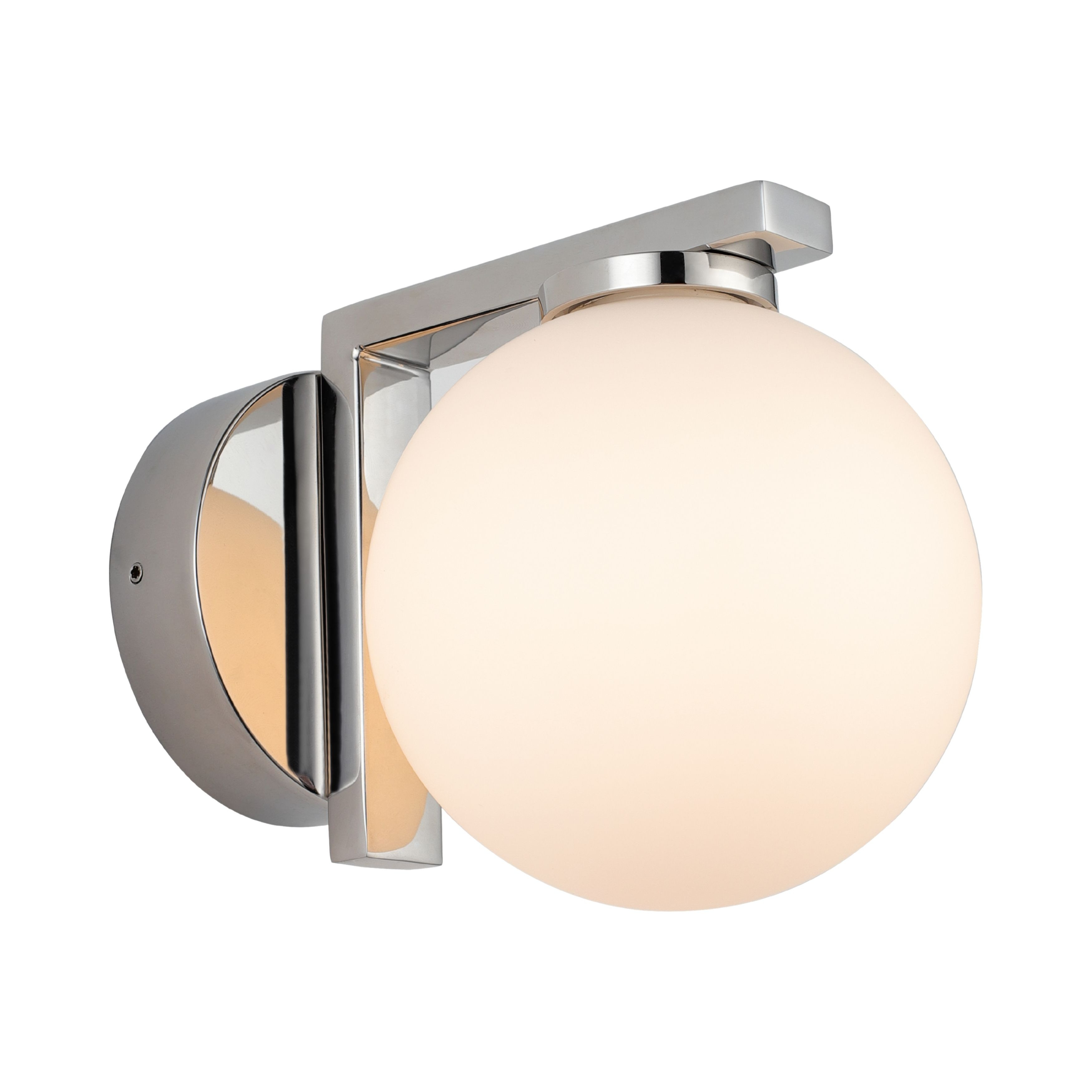 Elin IP44 Matt Opal Glass Chrome Metal Wall Light
