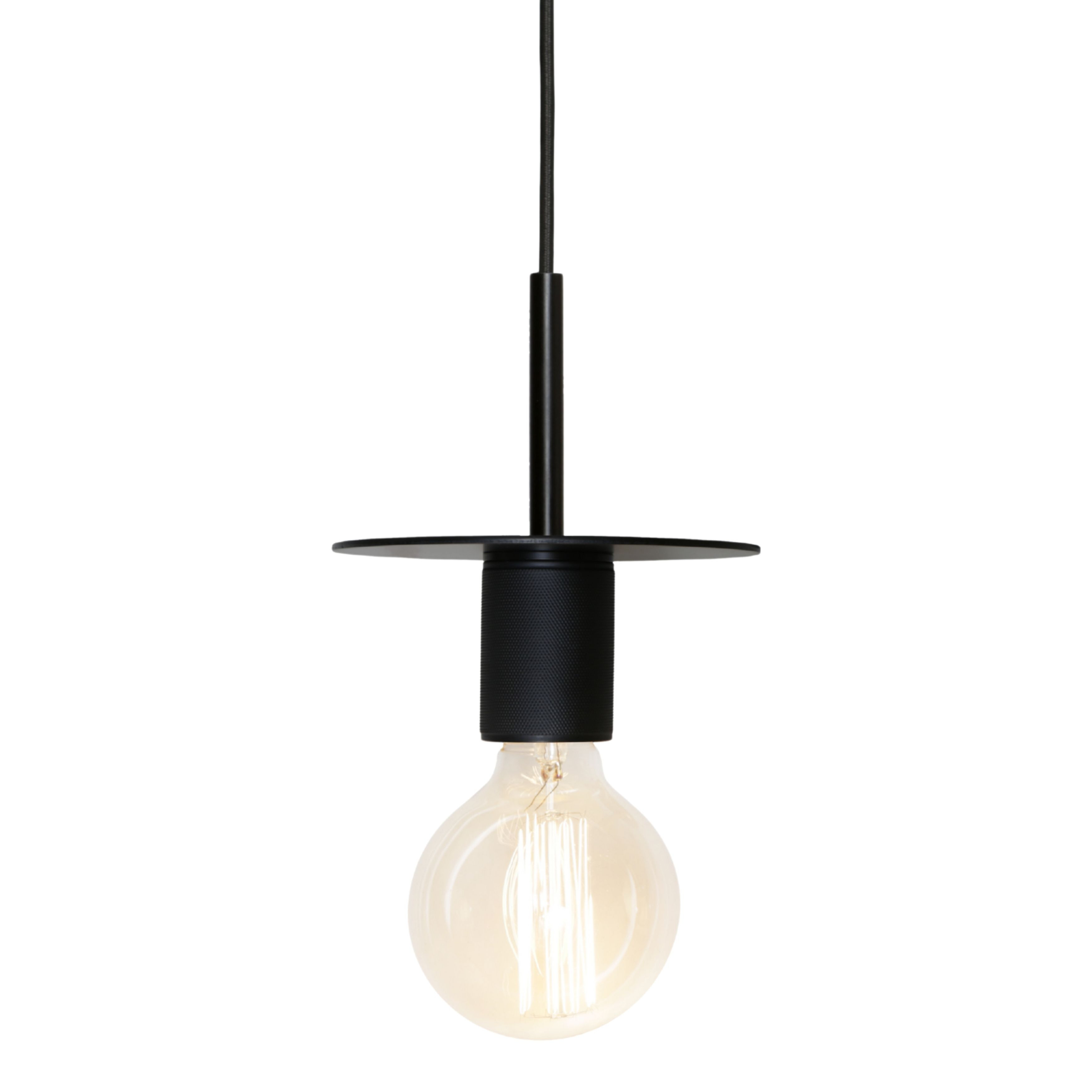 Inka Black Bare Bulb Hatter Pendant Light