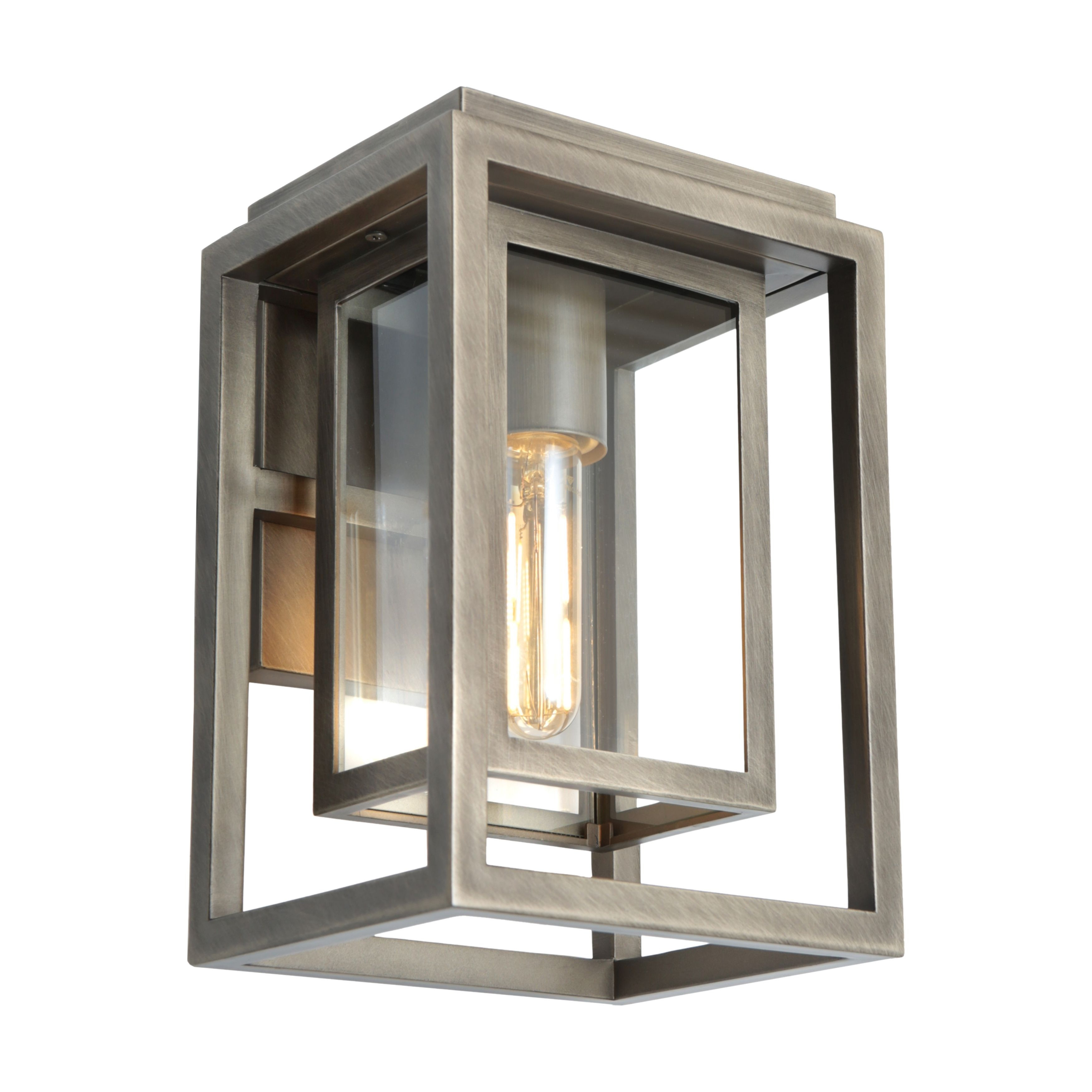 Luton Old Bronze Clear Glass Outdoor Wall Light