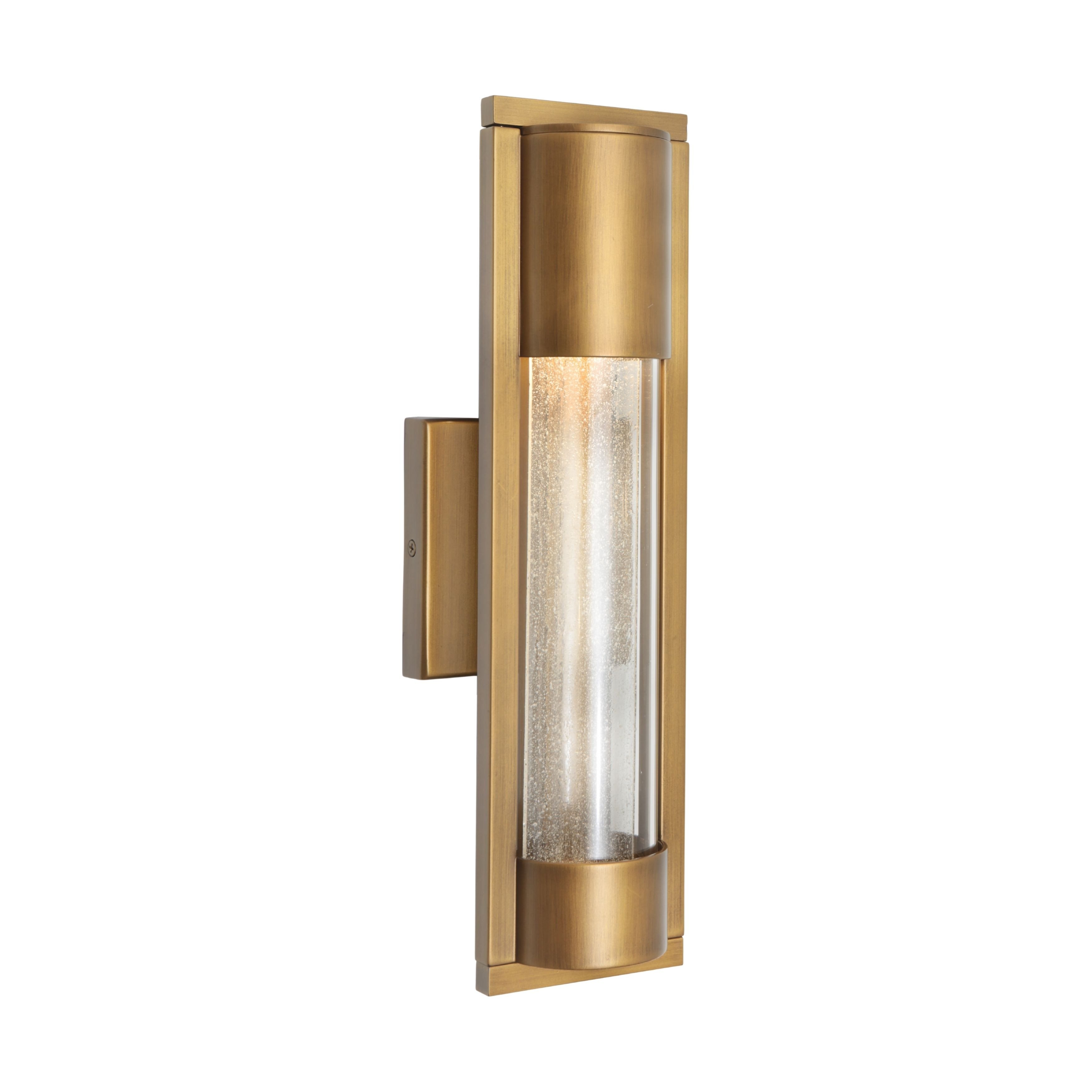 Marburg IP44 Seeded Glass Aged Brass Wall Light