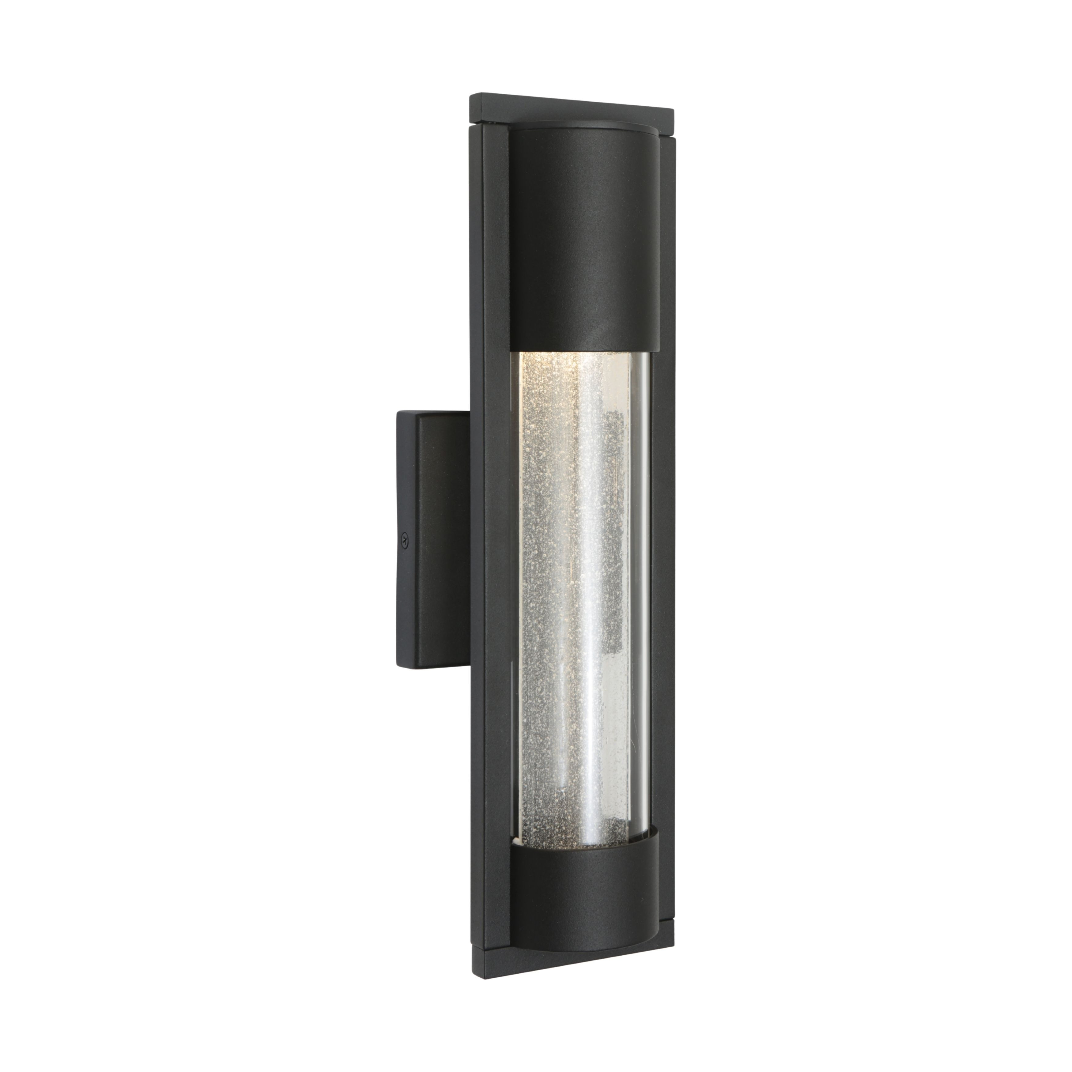 Marburg IP44 Seeded Glass Matt Black Wall Light