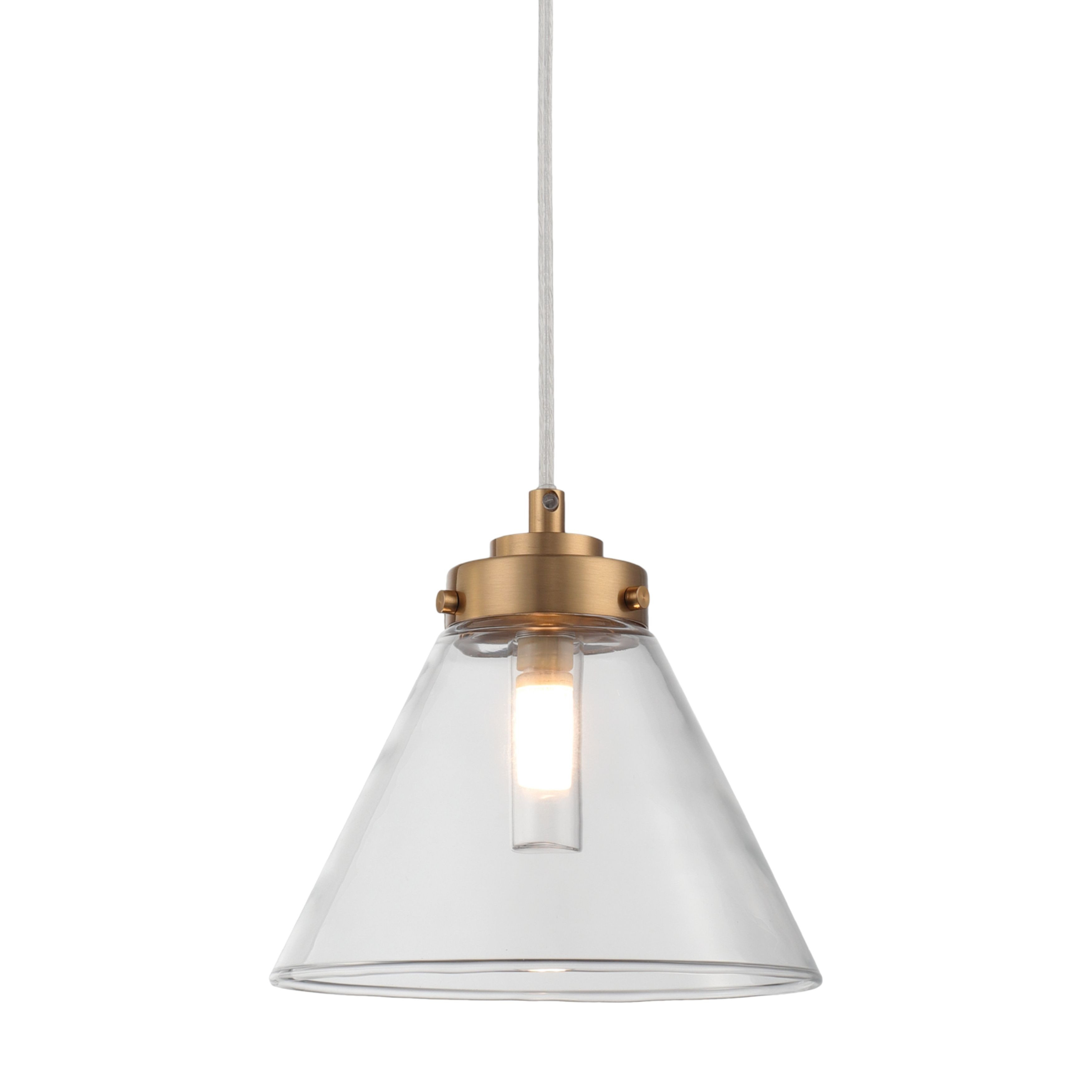 Matisse IP44 Gold Metal Clear Cone Glass Pendant