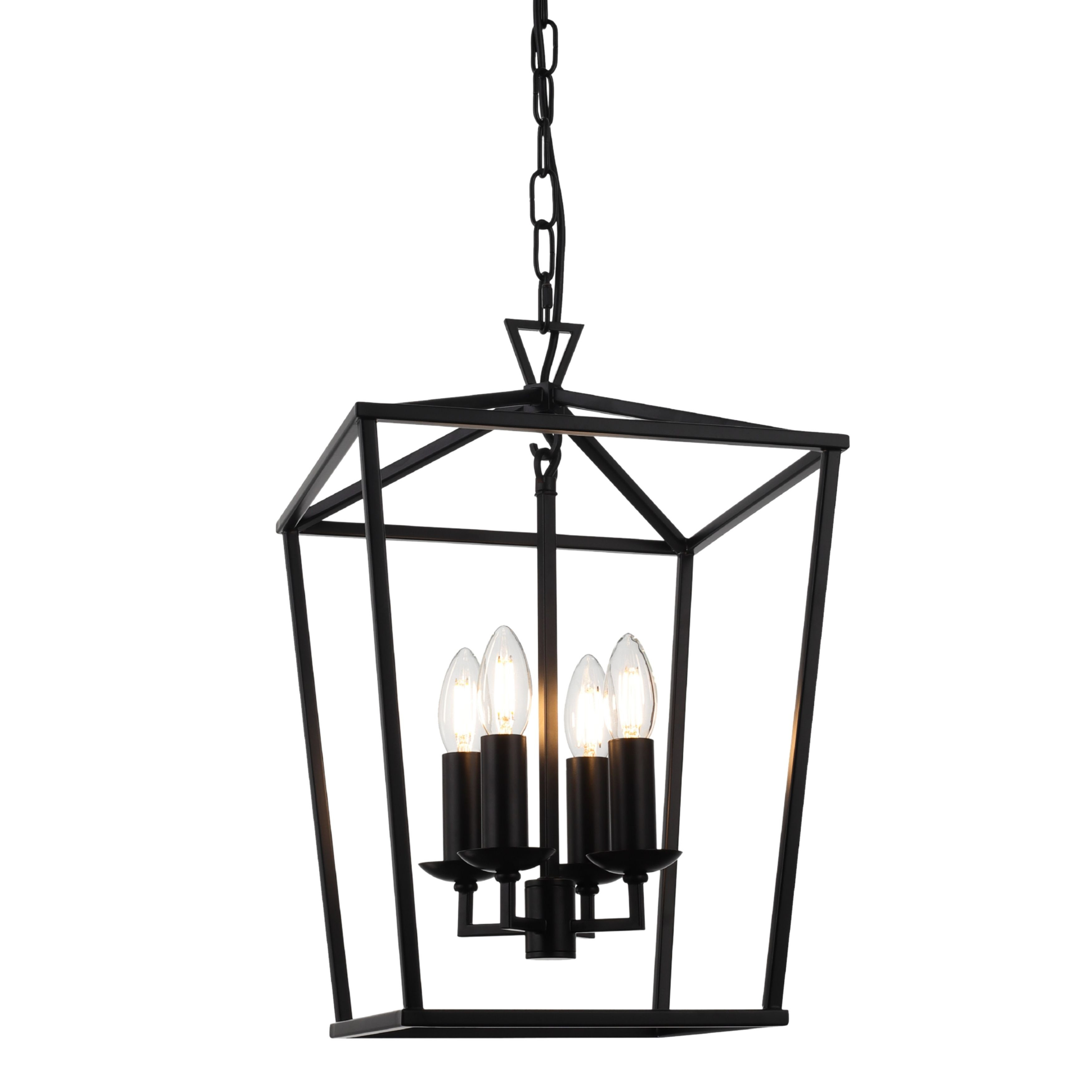 Perigan 4 Light Black Lantern Pendant Light