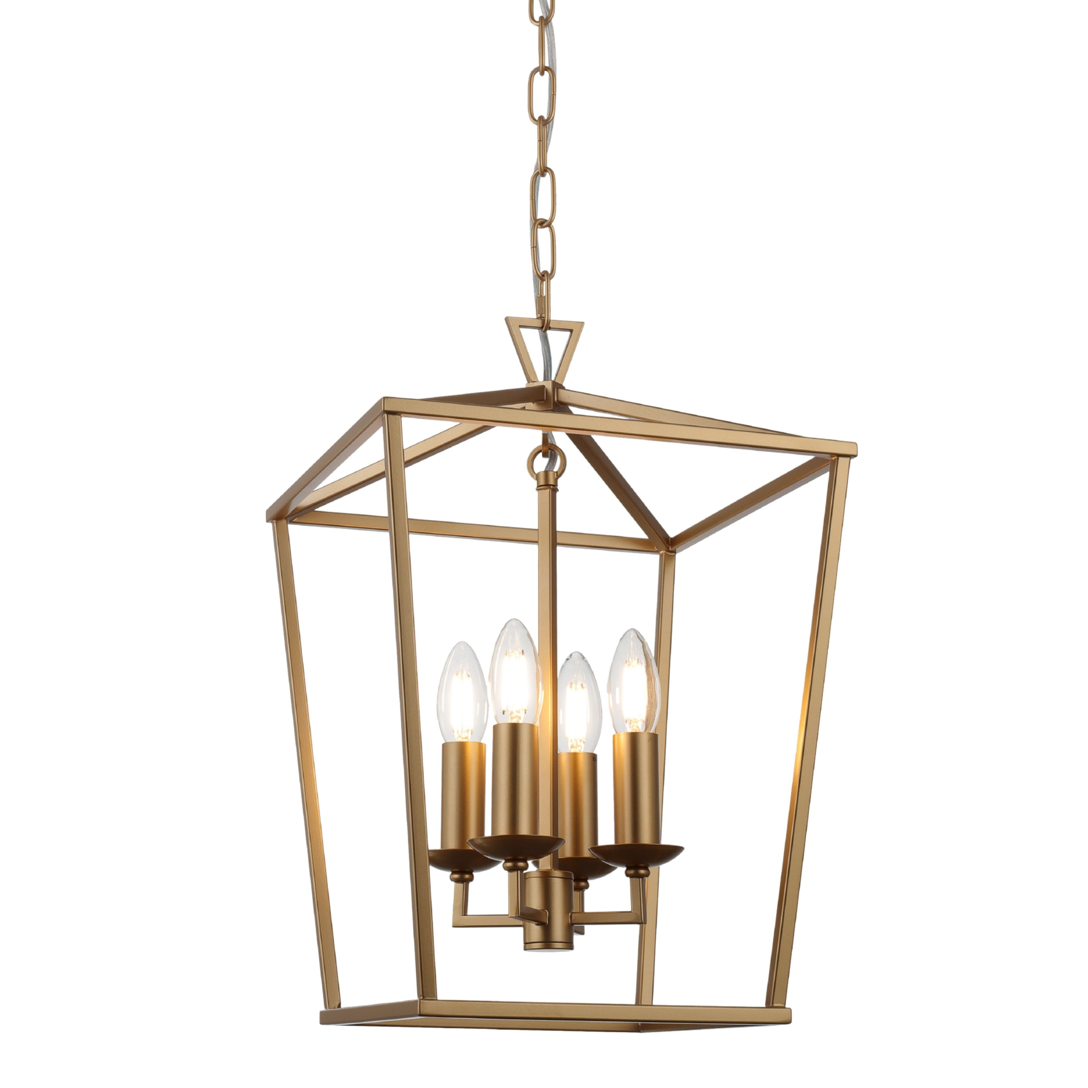 Perigan 4 Light Gold Lantern Pendant Light
