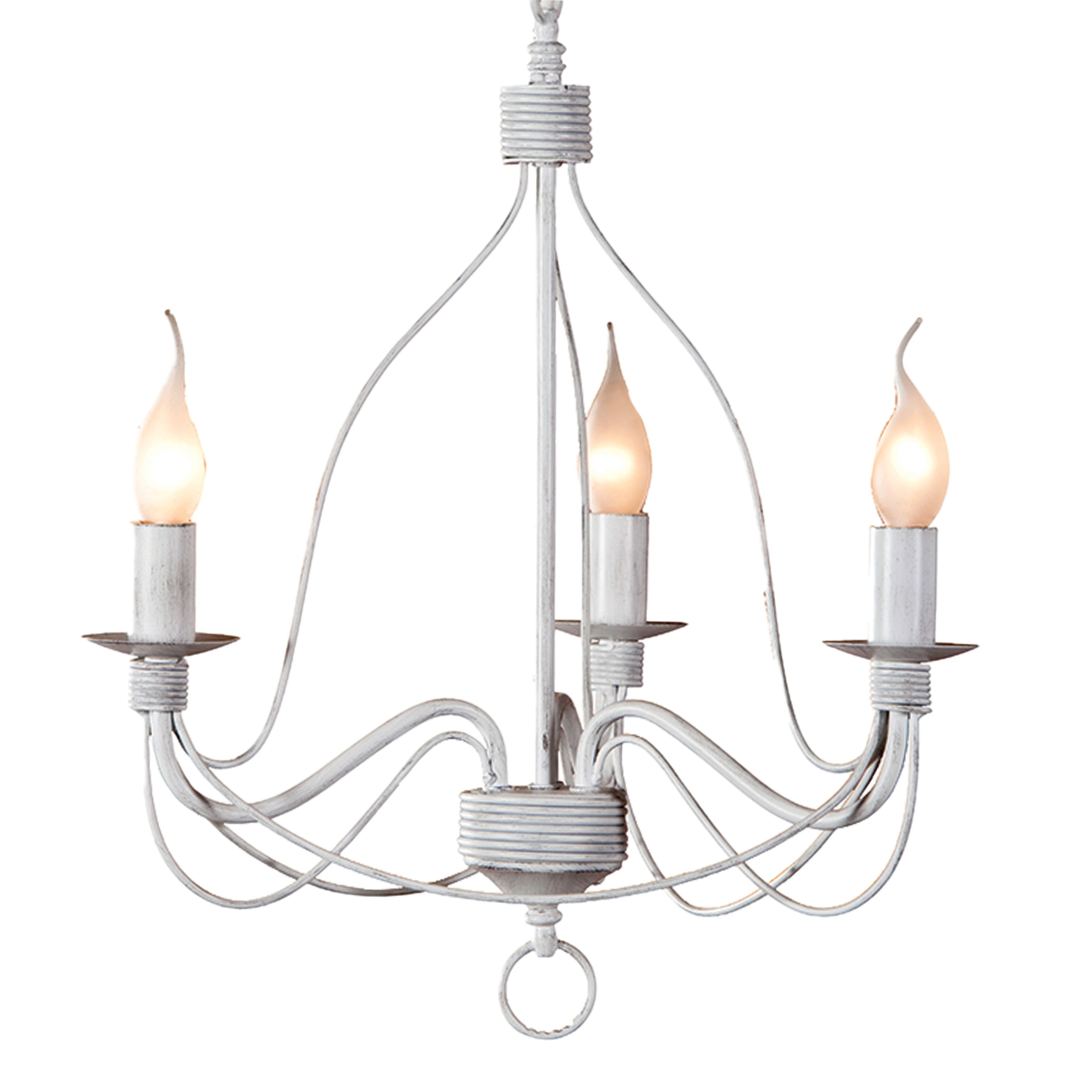 Candice 3 Light Traditional White Candle Chandelier
