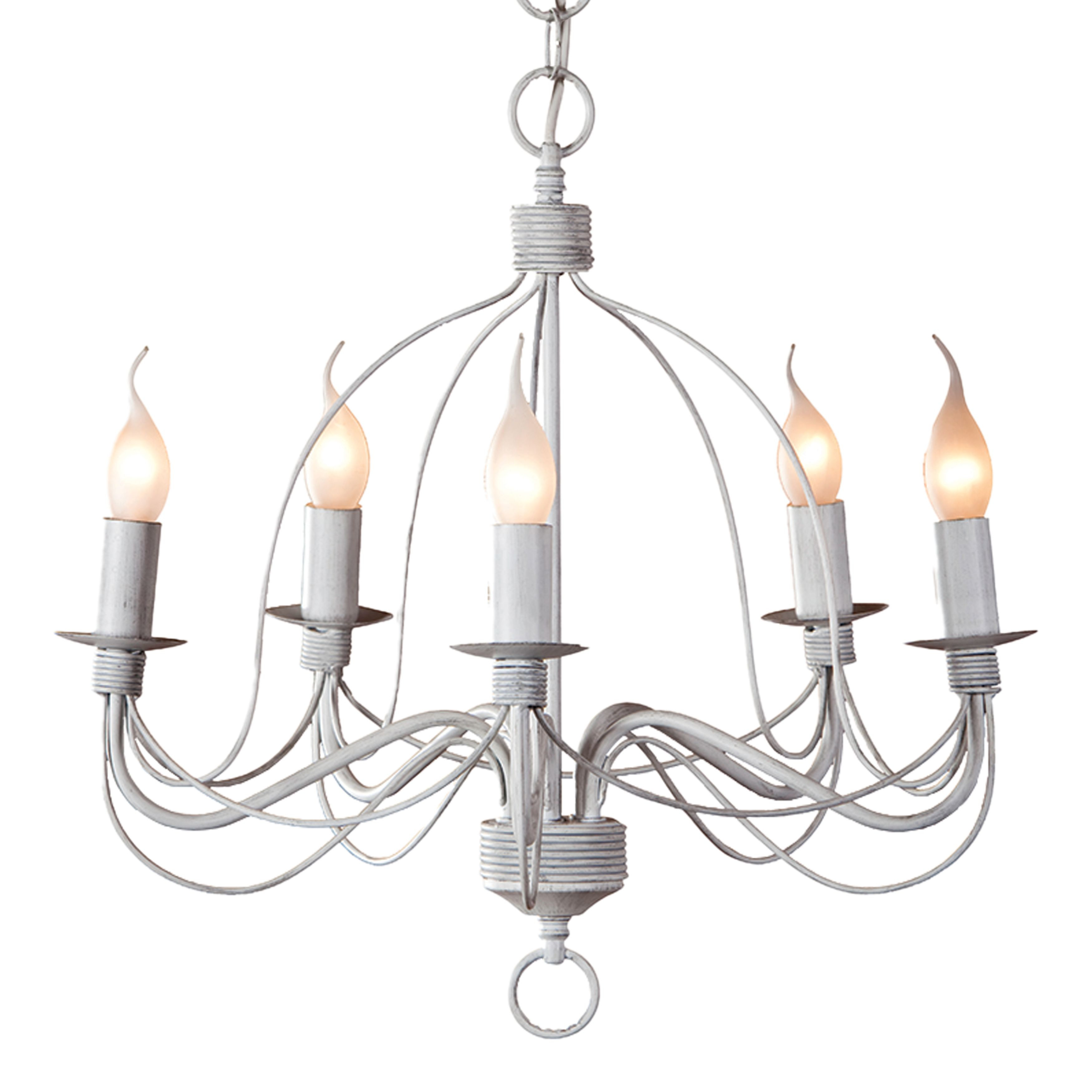 Candice 5 Light Traditional White Candle Chandelier