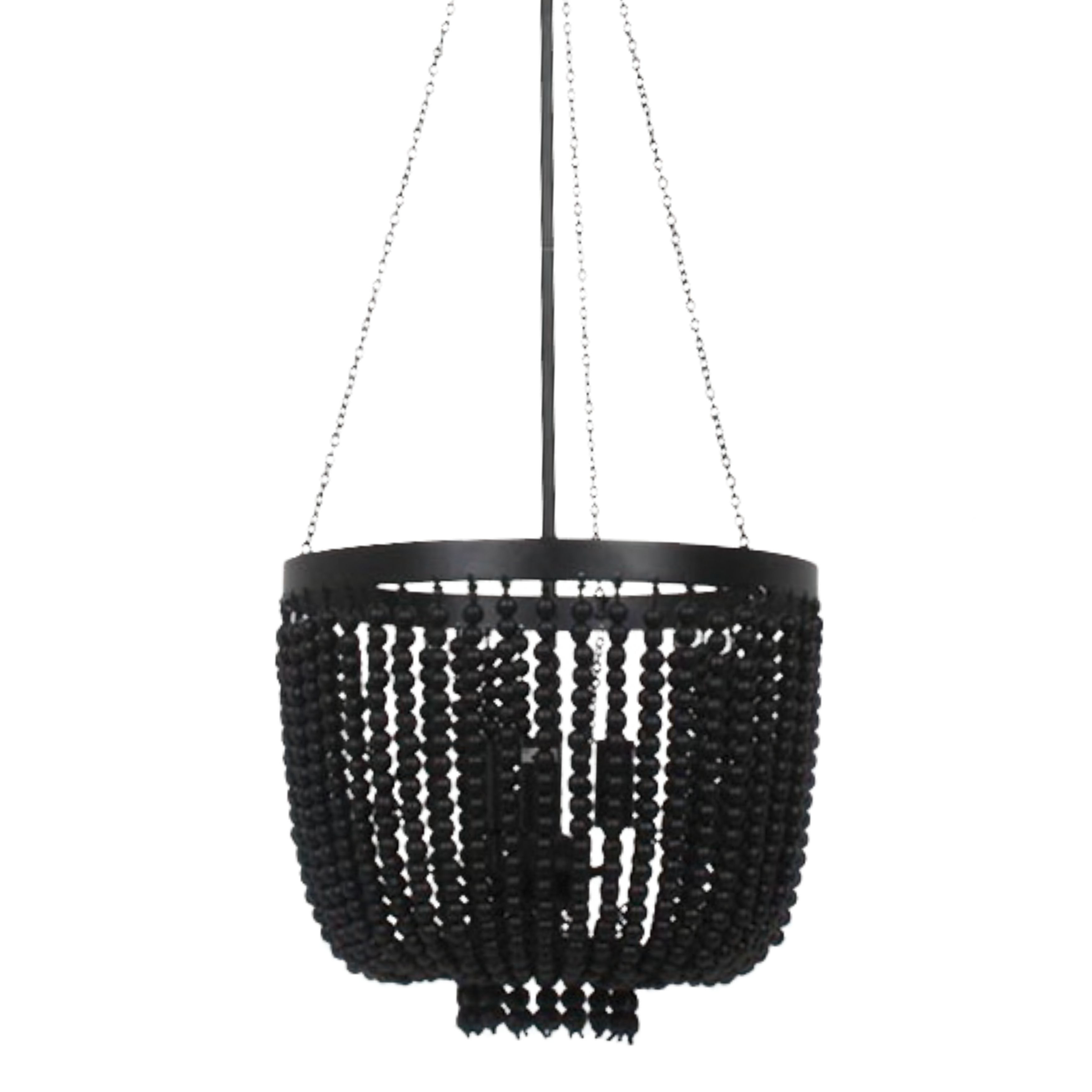Maddisson 3 Light Full Black Beaded Chandelier