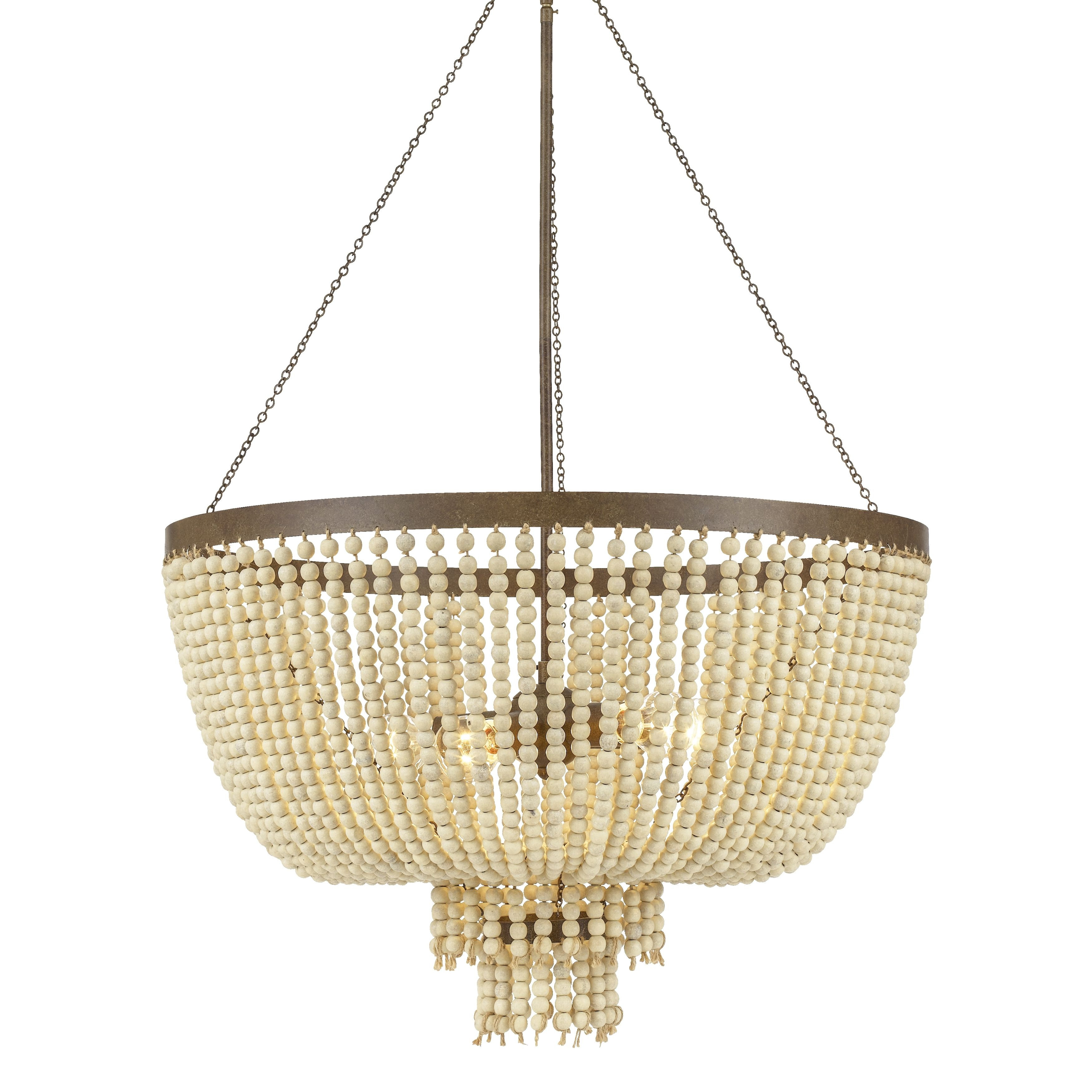 Maddisson 5 Light Bronze Natural Beaded Chandelier
