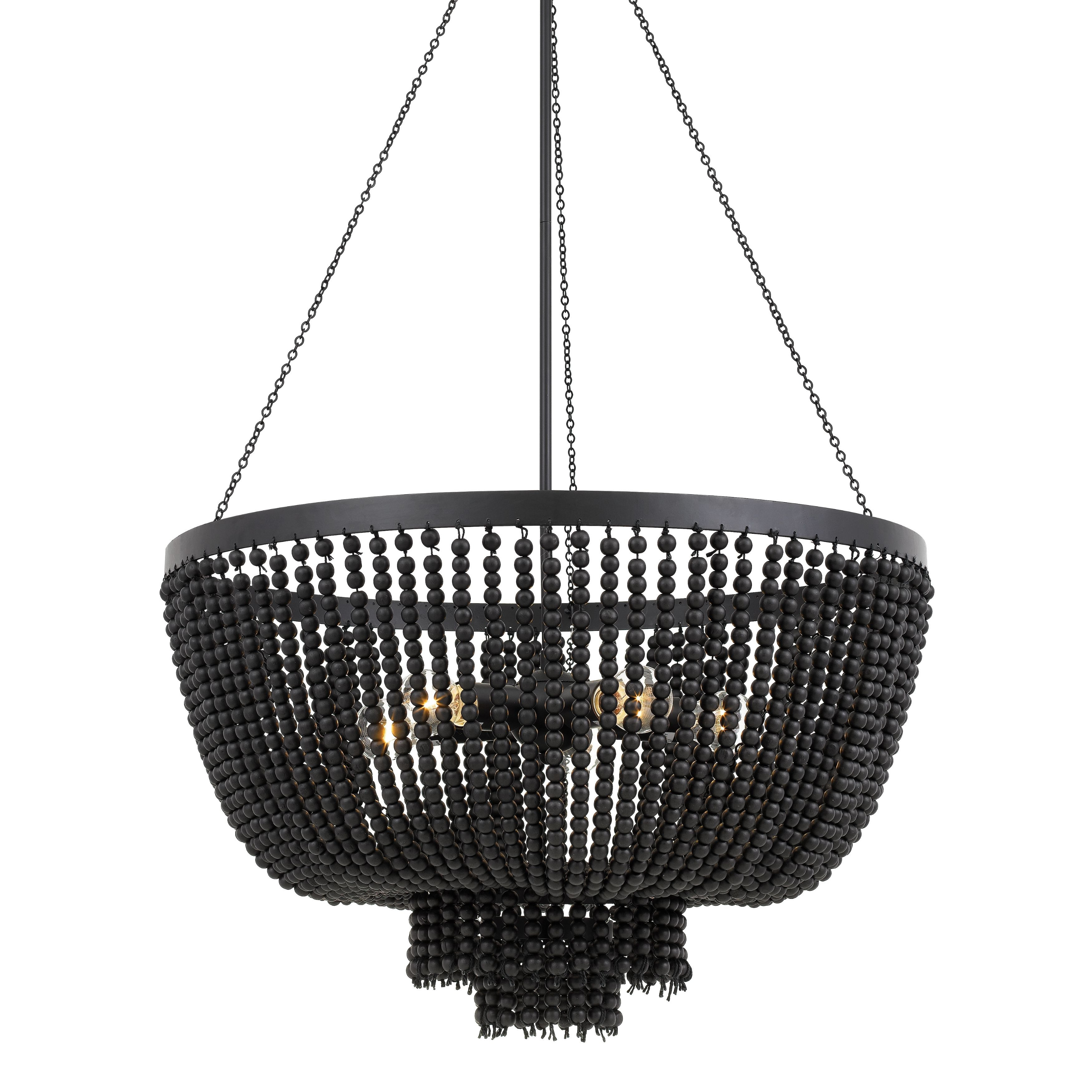 Maddisson 5 Light Full Black Beaded Chandelier