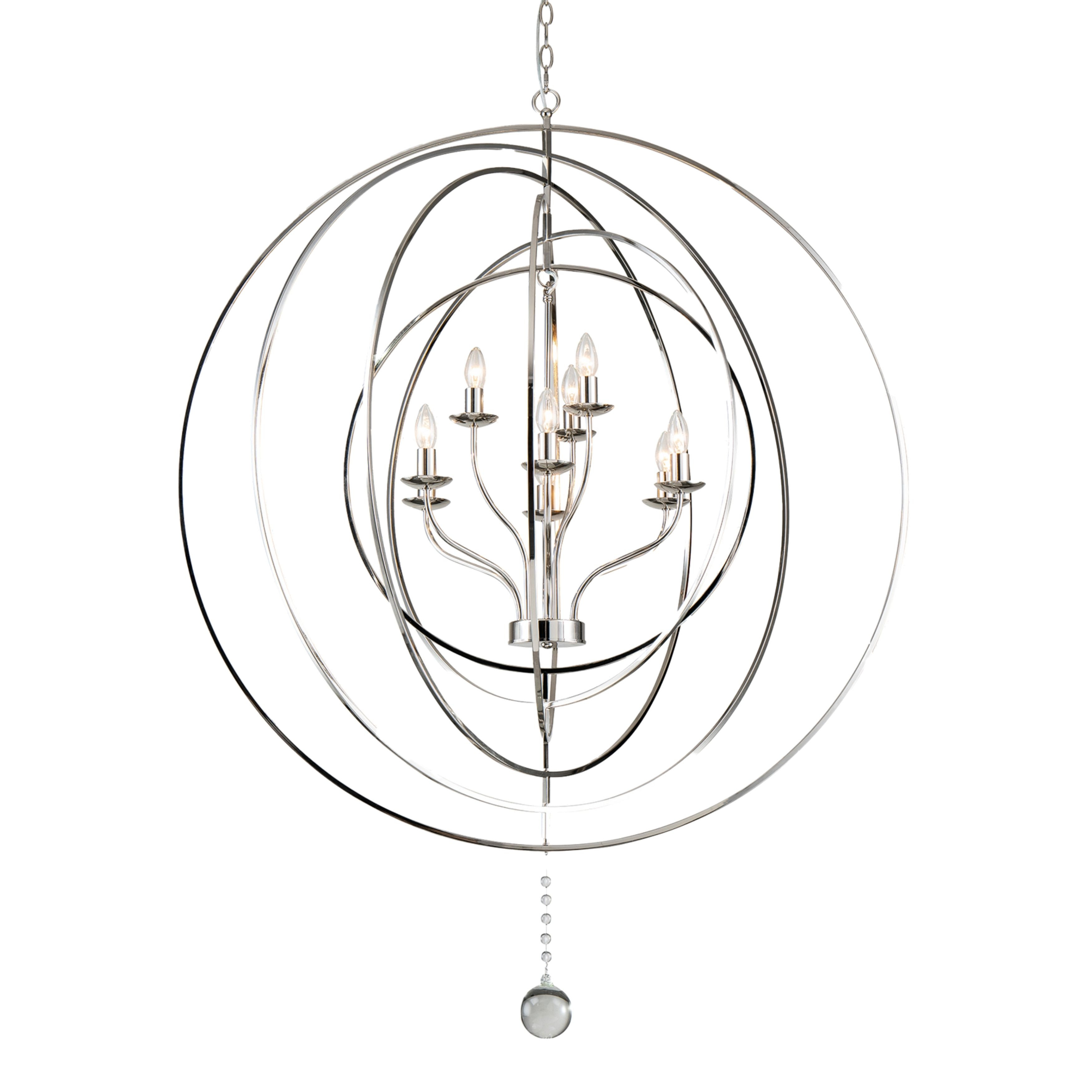 Maxwell 9 Light Nickel Orb Candle Pendant Chandelier