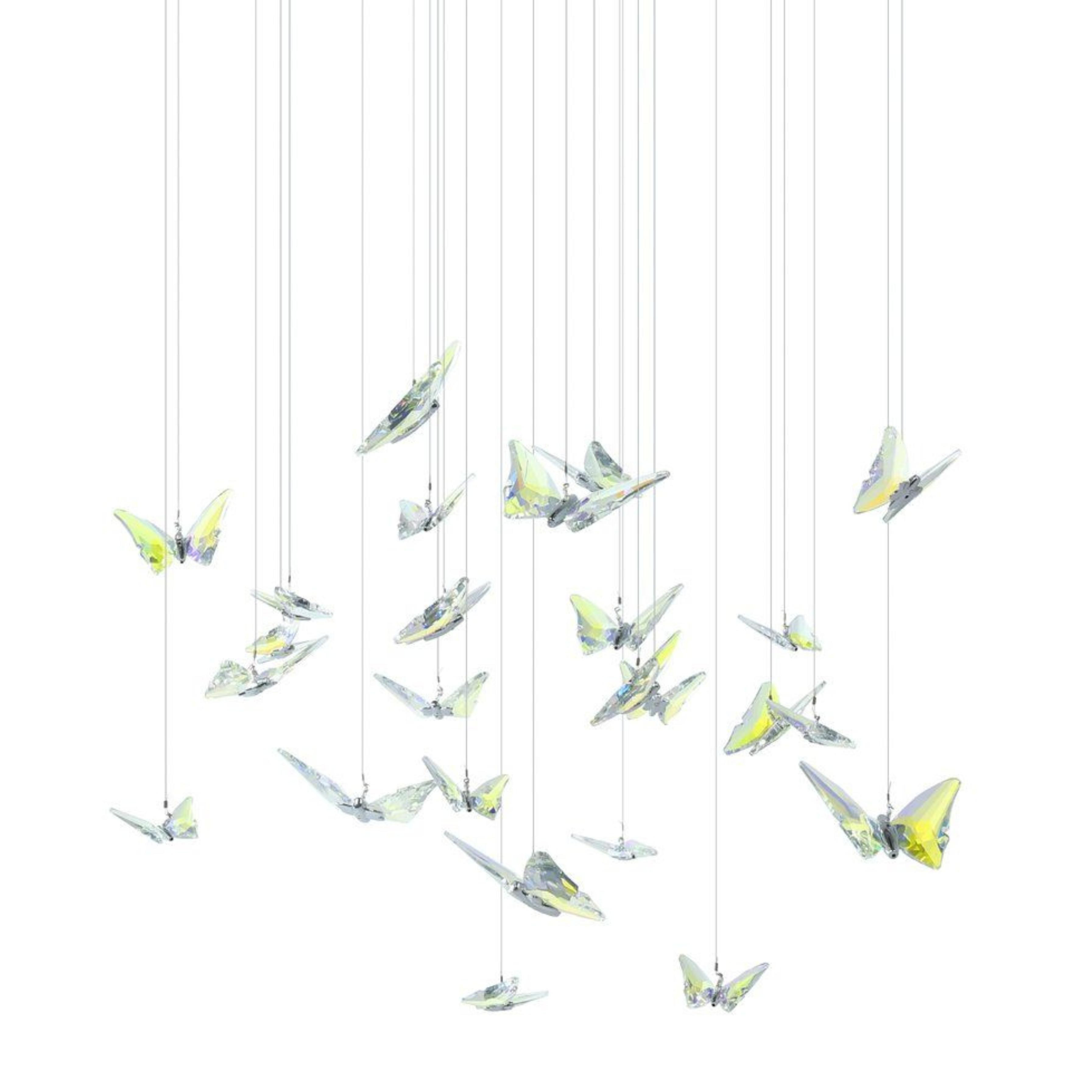 Adrados 6 Light Glass Butterfly Dimmable Round Cluster LED Chandelier