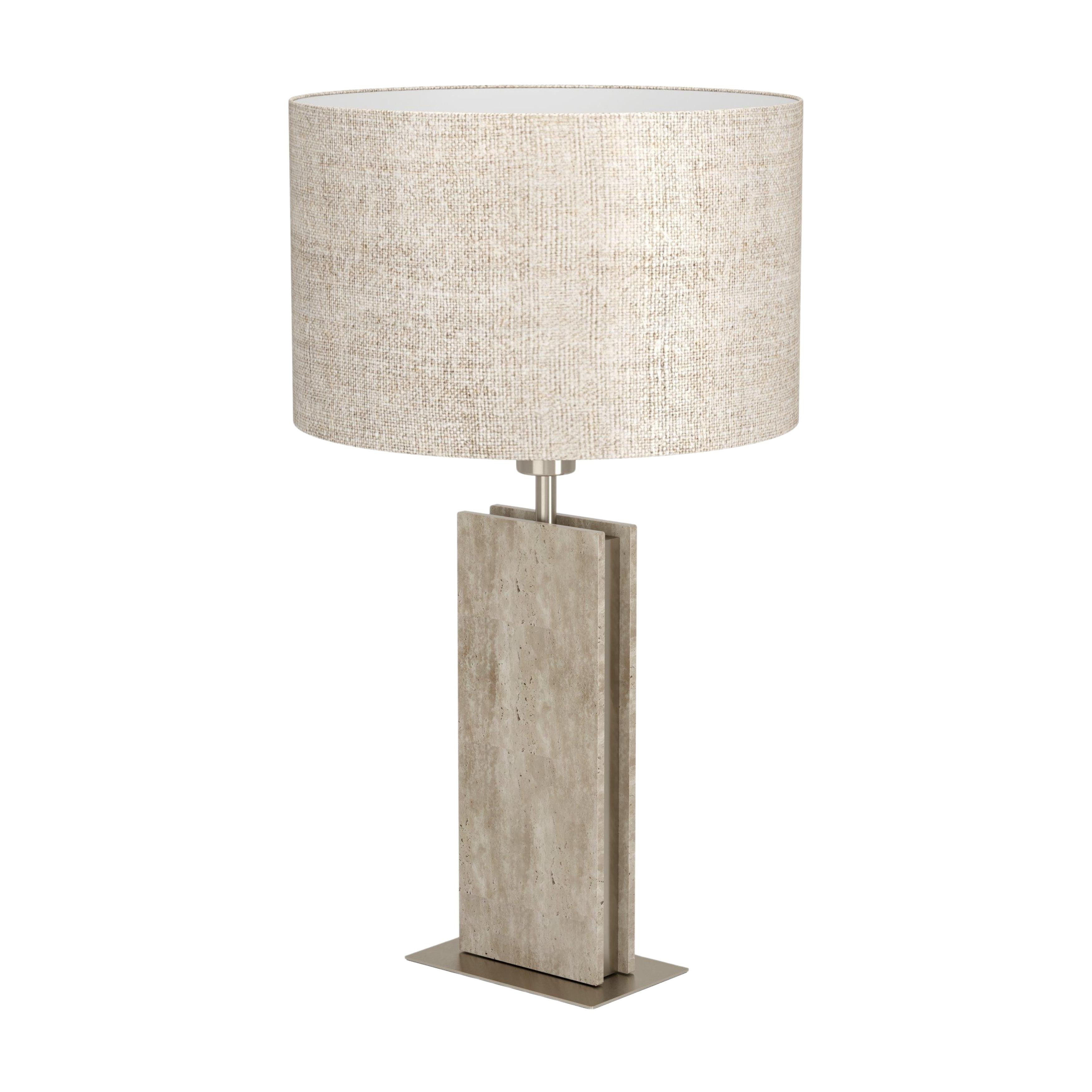 Belesar Satin Nickel Natural Stone Table Lamp