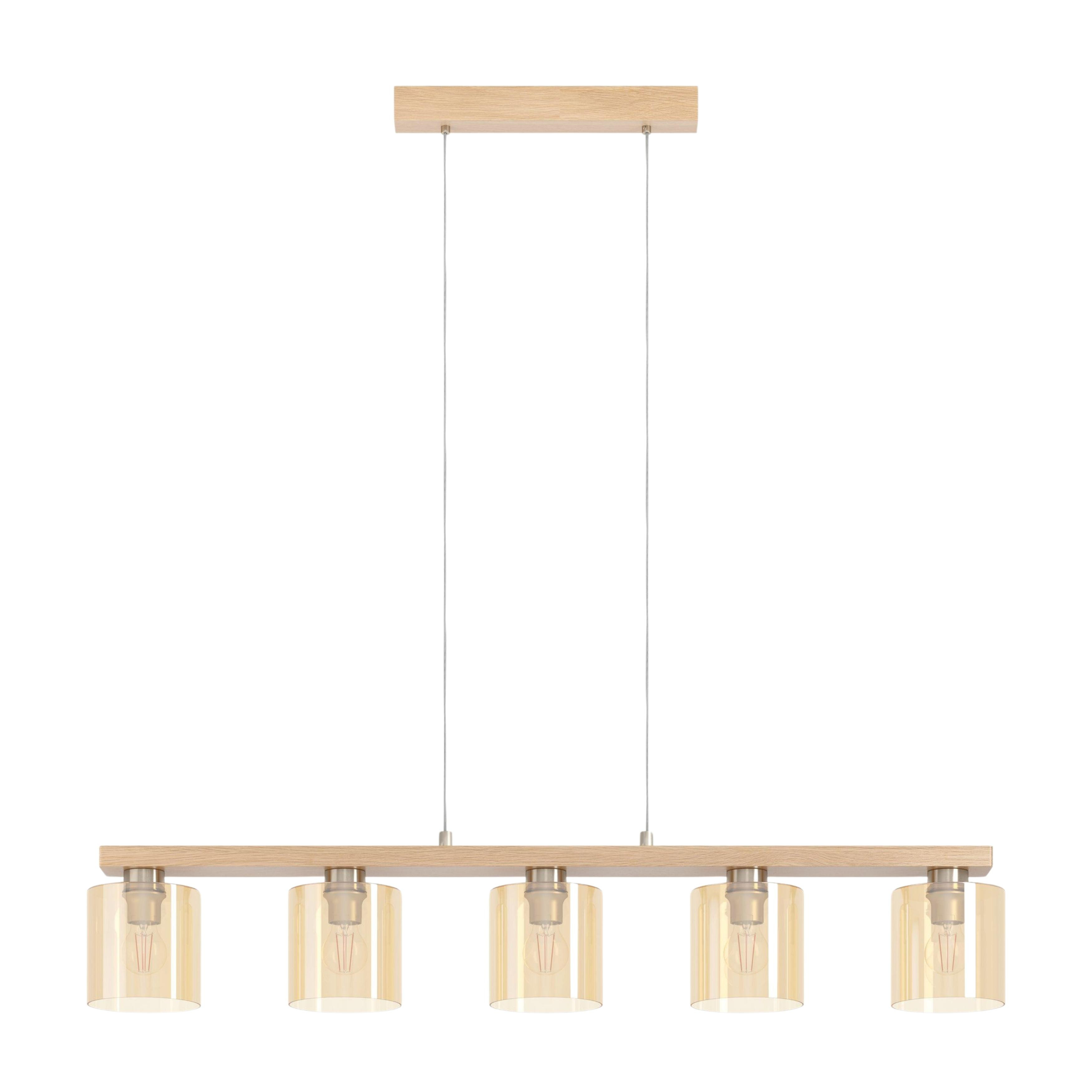 Castralvo 5 Light Amber Glass Linear Pendant