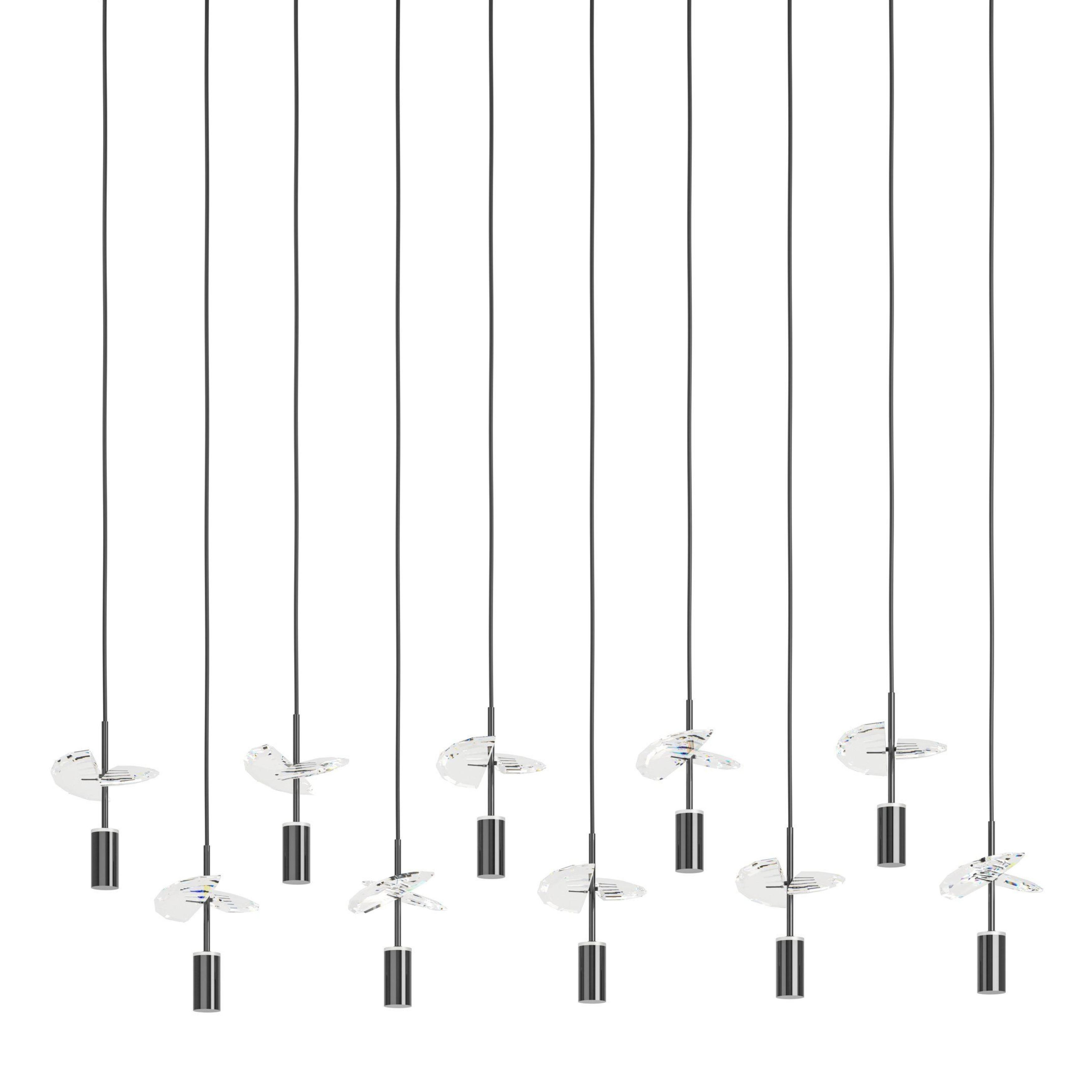 Comareira 10 Light Dark Nickel 3CCT LED Bar Cluster Pendant