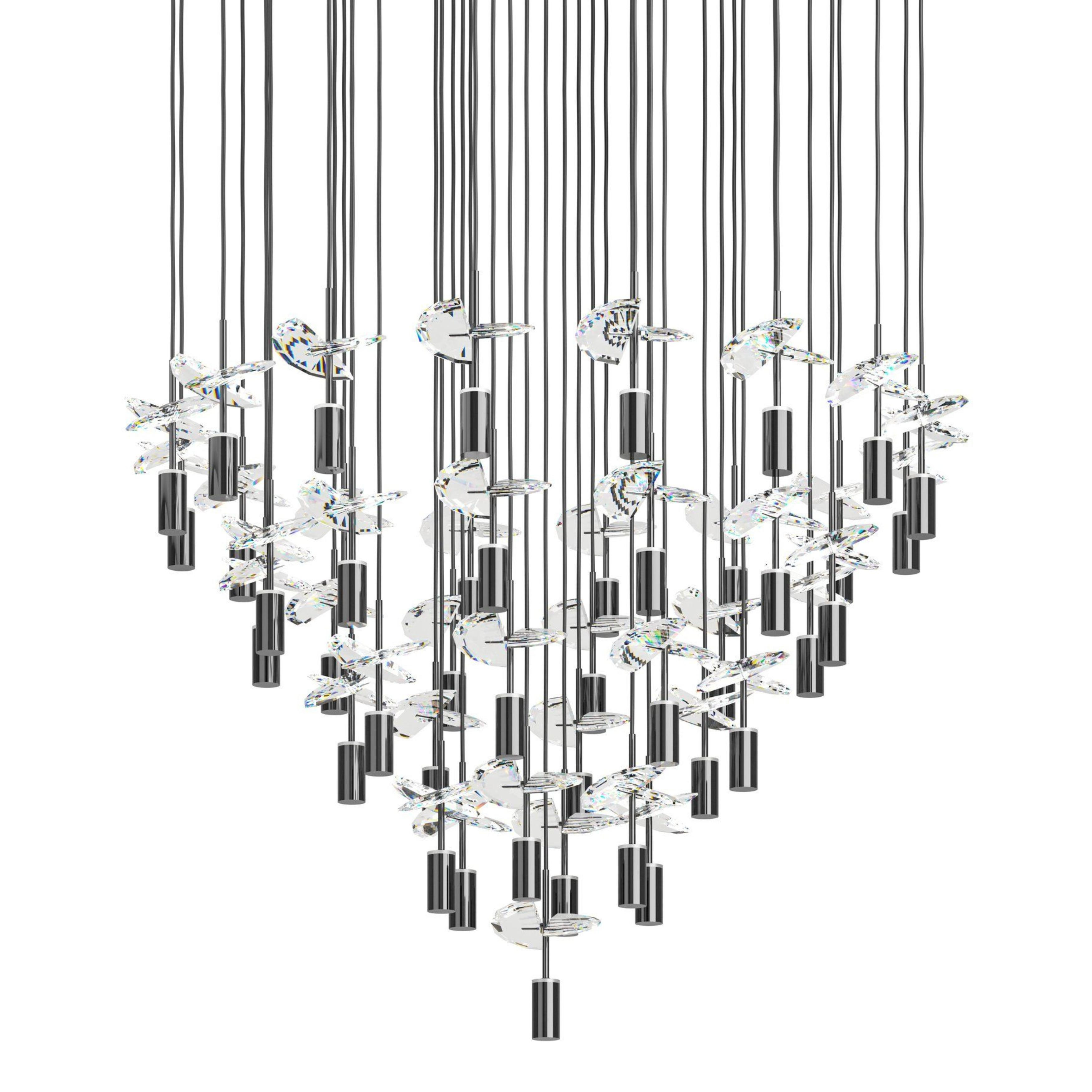 Comareira 43 Light Dark Nickel 3CCT LED Round Cluster Chandelier