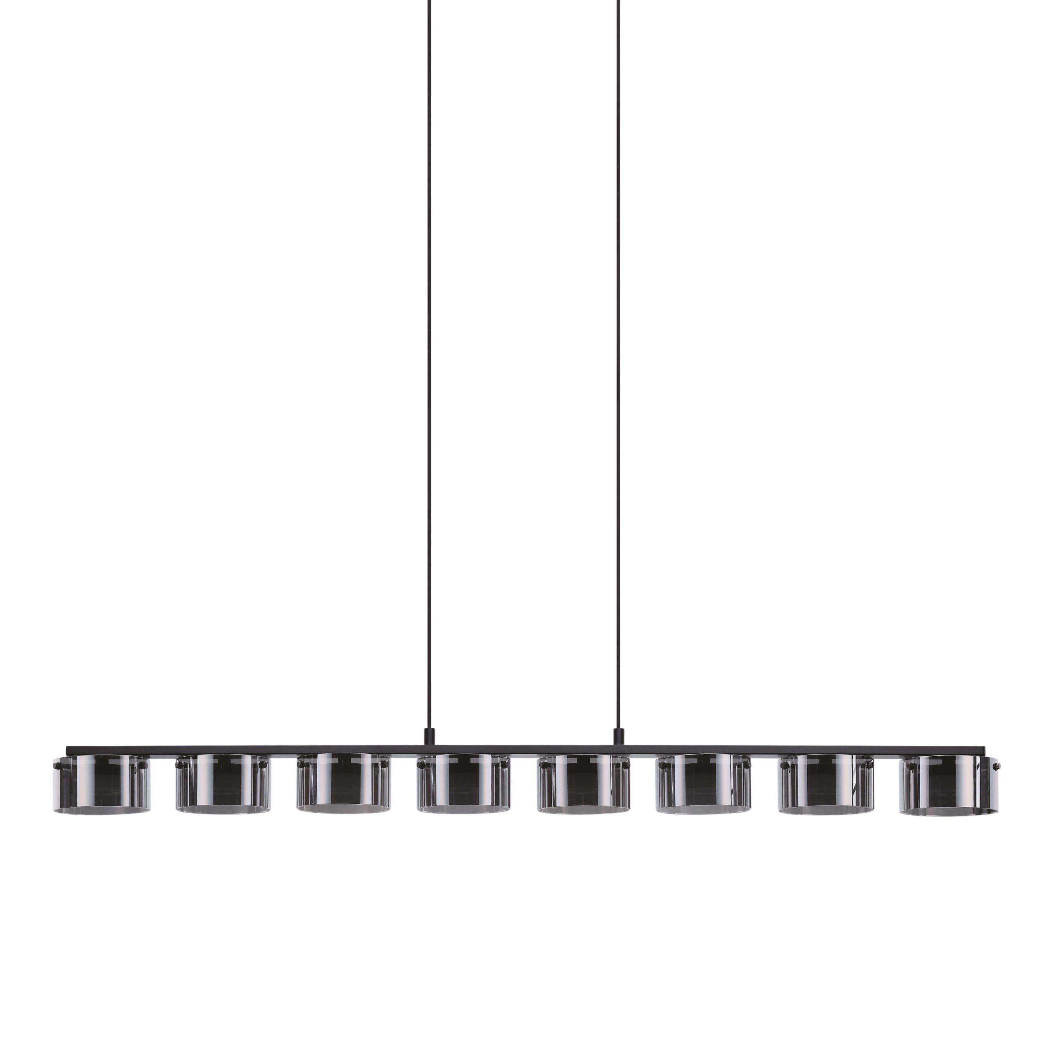 Copillos 8 Light Black Vaporised Glass Linear Bar Pendant