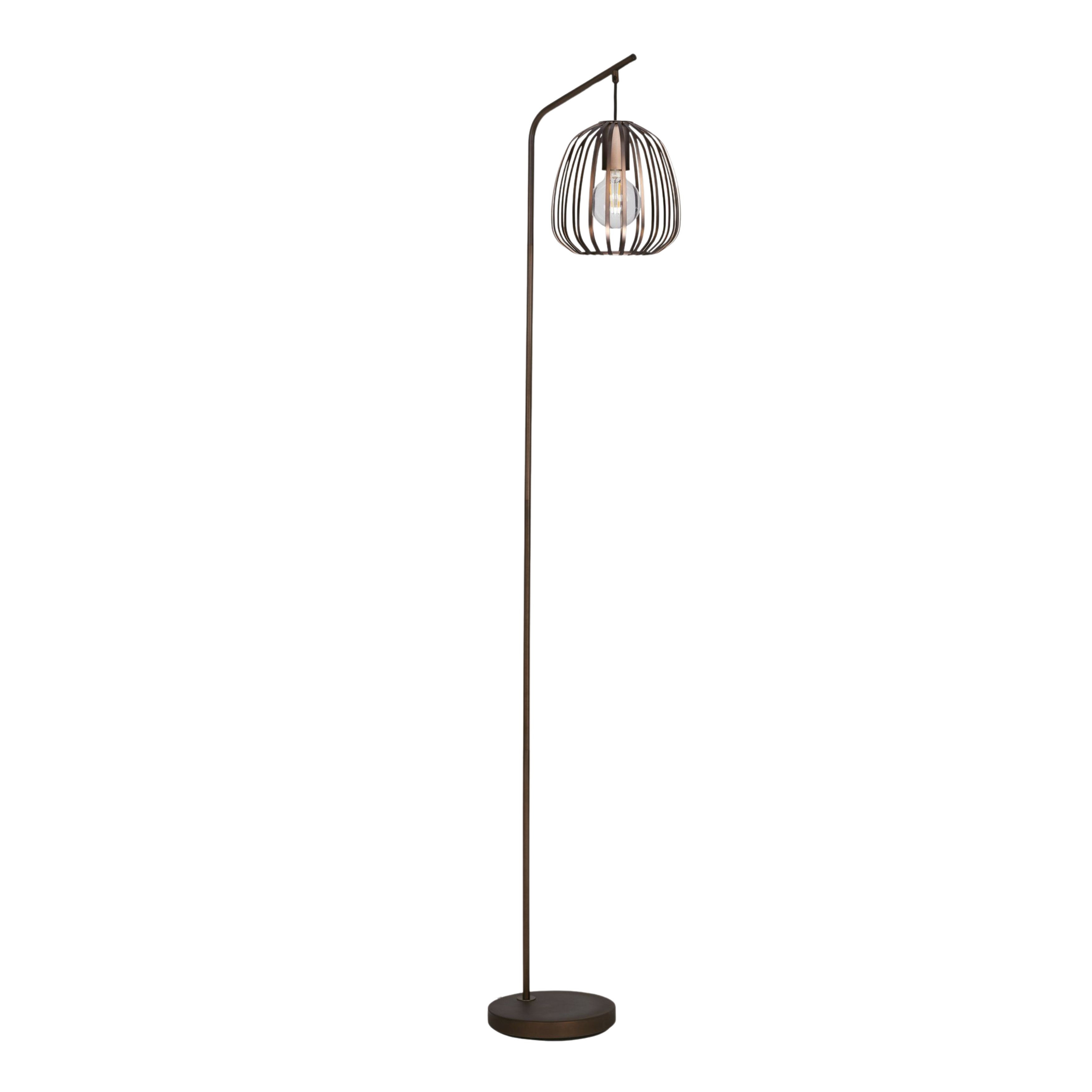 Espinal Bronze Steel Cage Floor Lamp