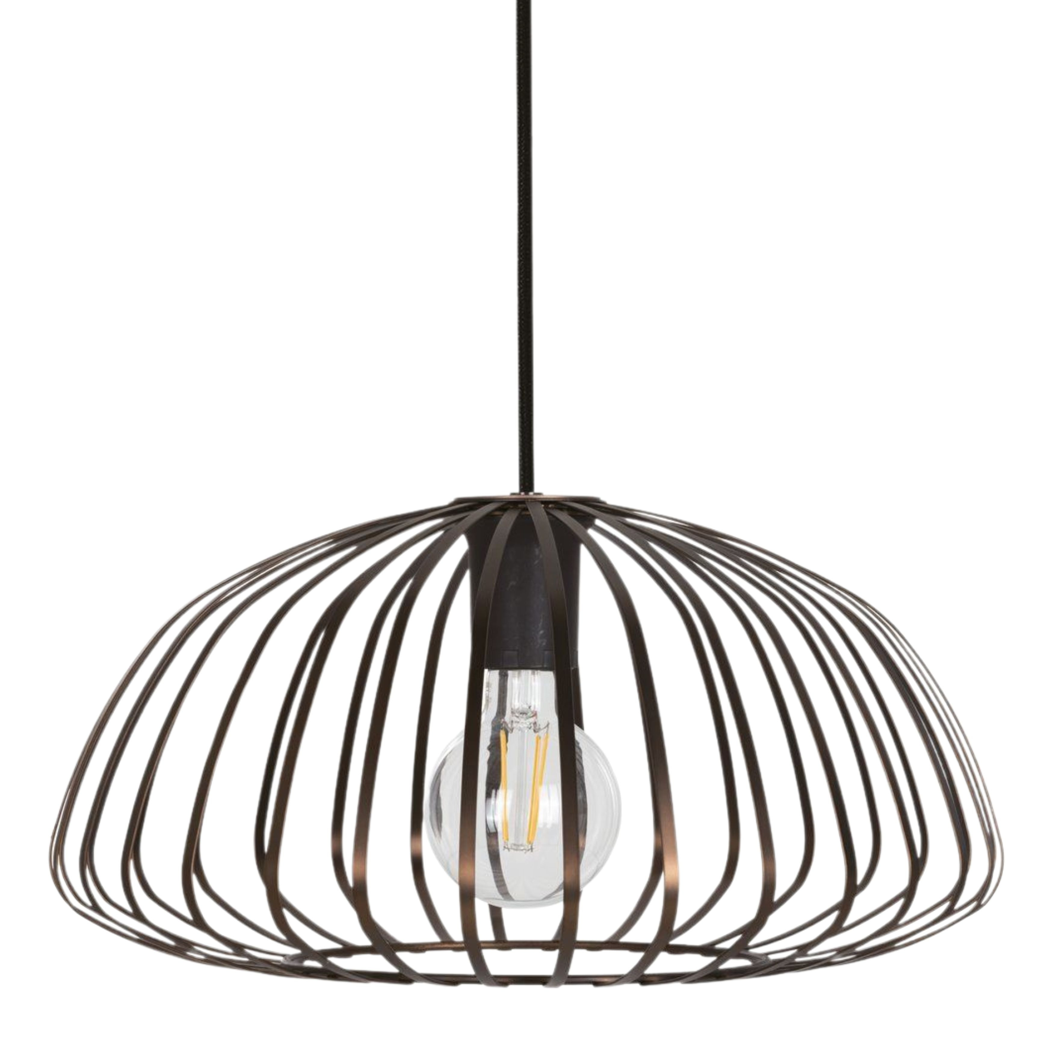 Espinal Stout Bronze Steel Cage Pendant Light