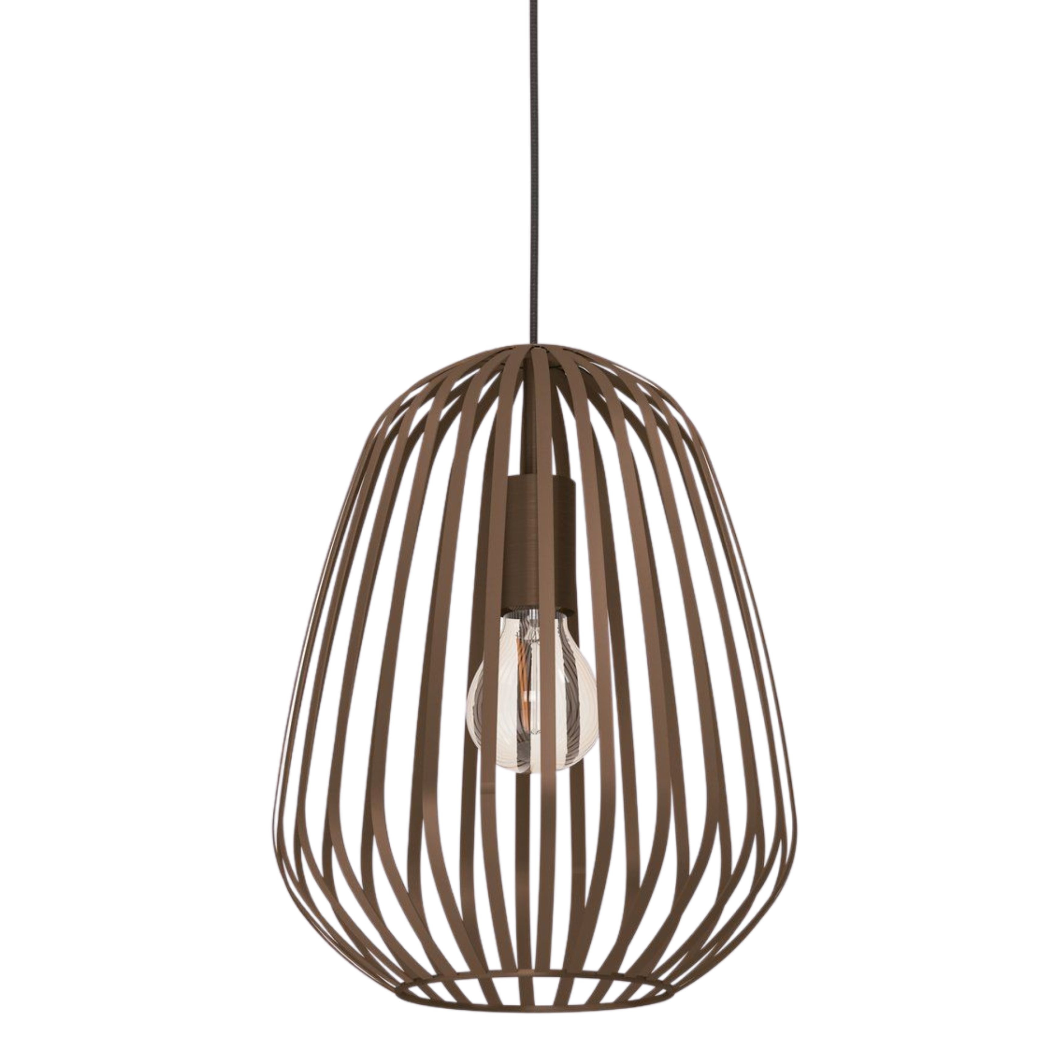Espinal Tall Bronze Steel Cage Pendant Light
