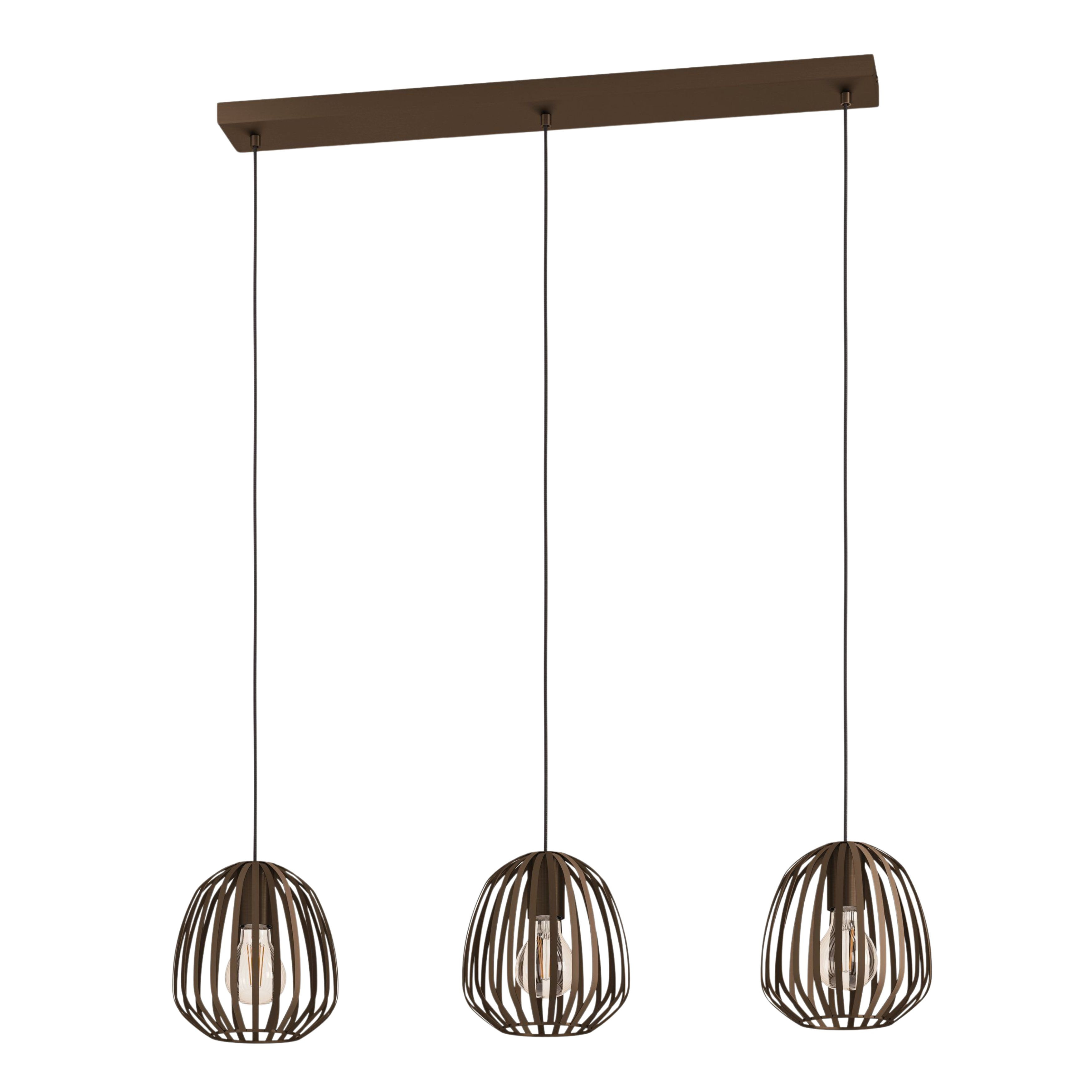 Espinal Trio Light Bronze Steel Cage Pendant Light